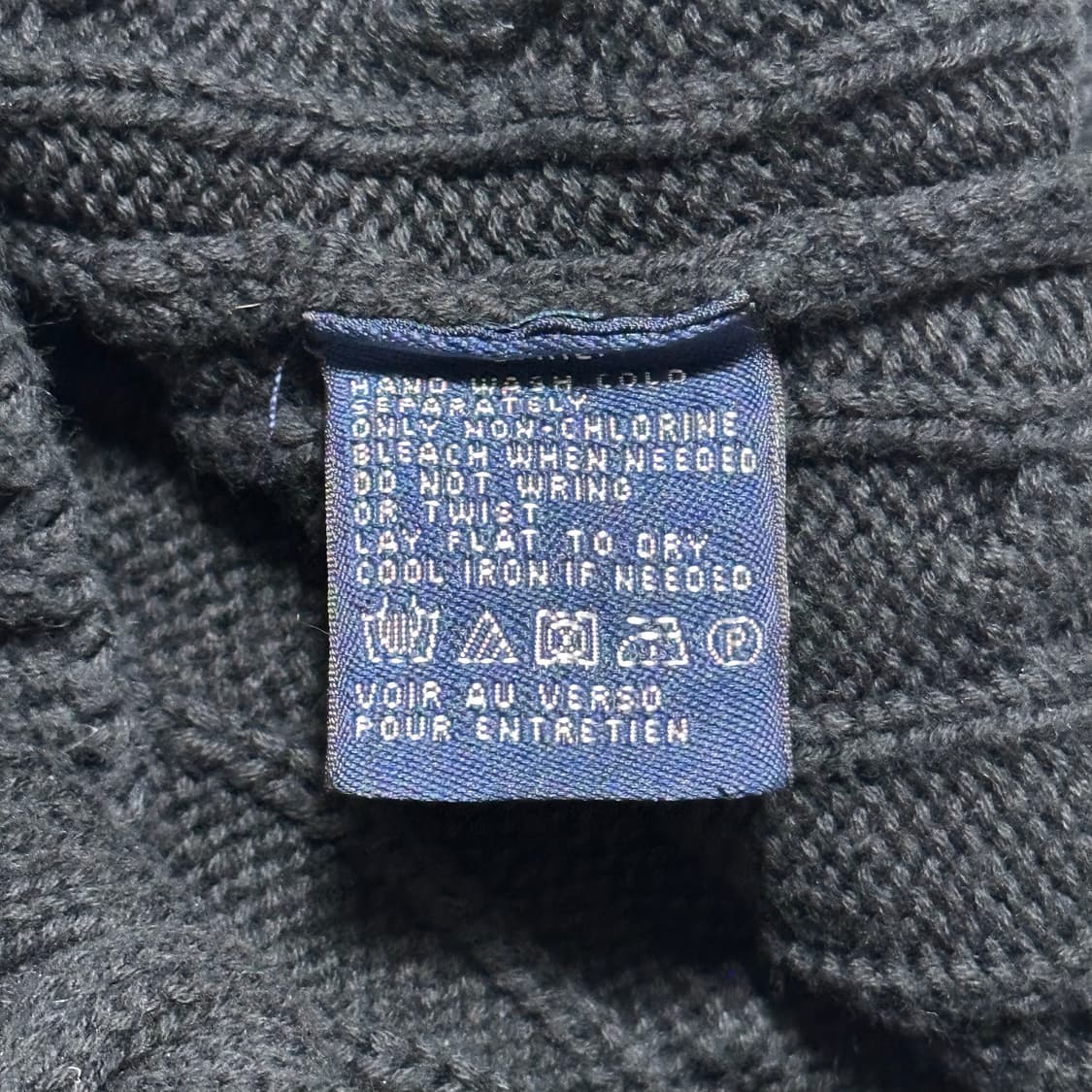 XL 폴로랄프로렌 여성용 코튼 케이블 블랙 니트 상품이미지5