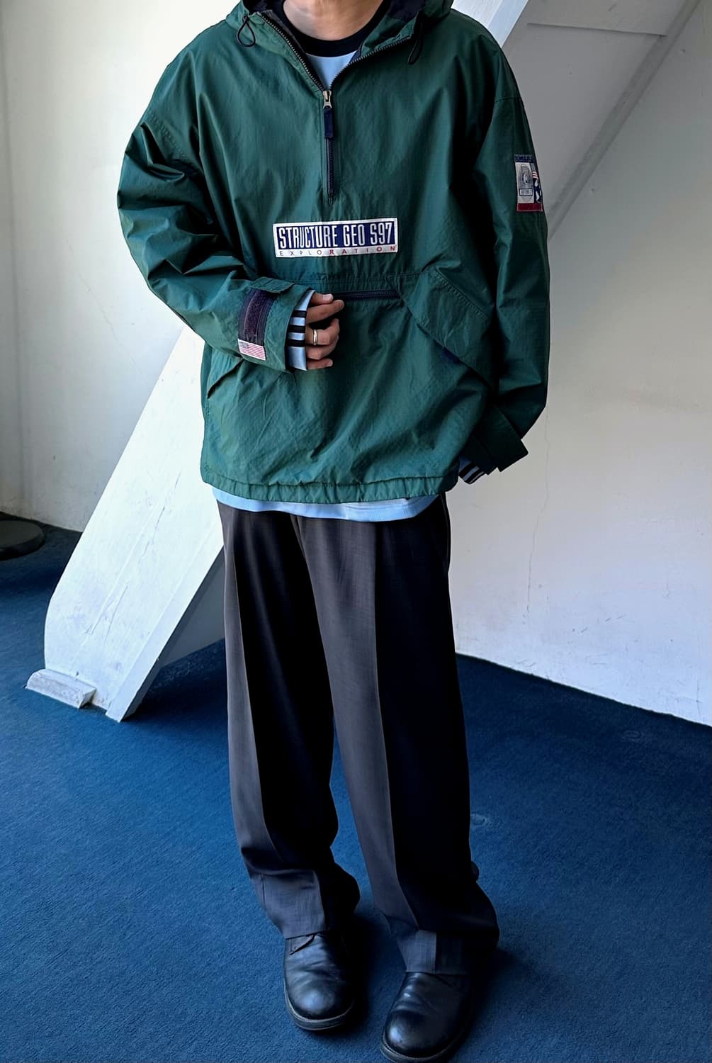 90's washer nylon utility anorak parka  상품이미지7