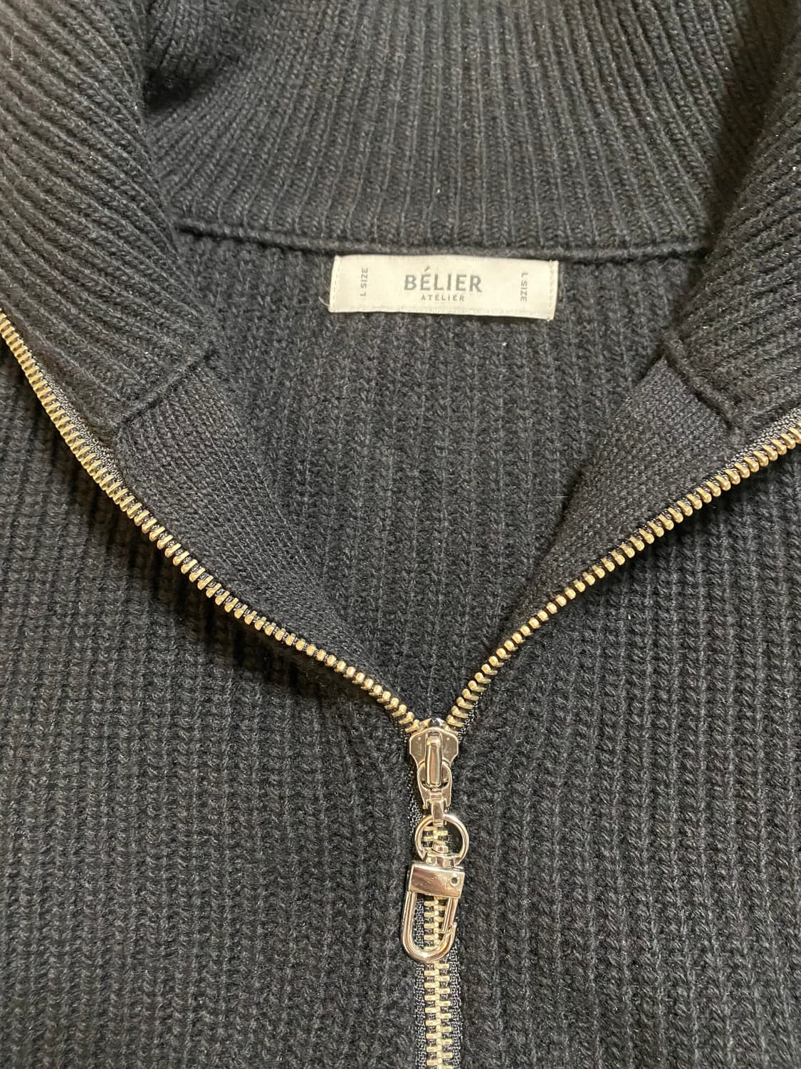 벨리에 하프집업 니트 블랙 L 상품이미지4