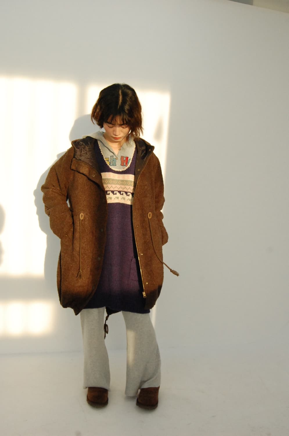 Denim dungaree knit one piece 상품이미지8