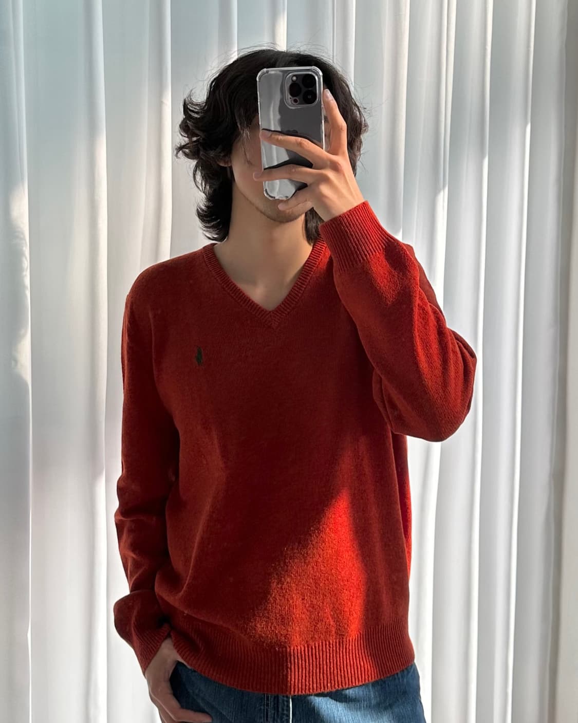 [XL]폴로 랄프로렌 램스울 브이넥 니트 상품이미지1