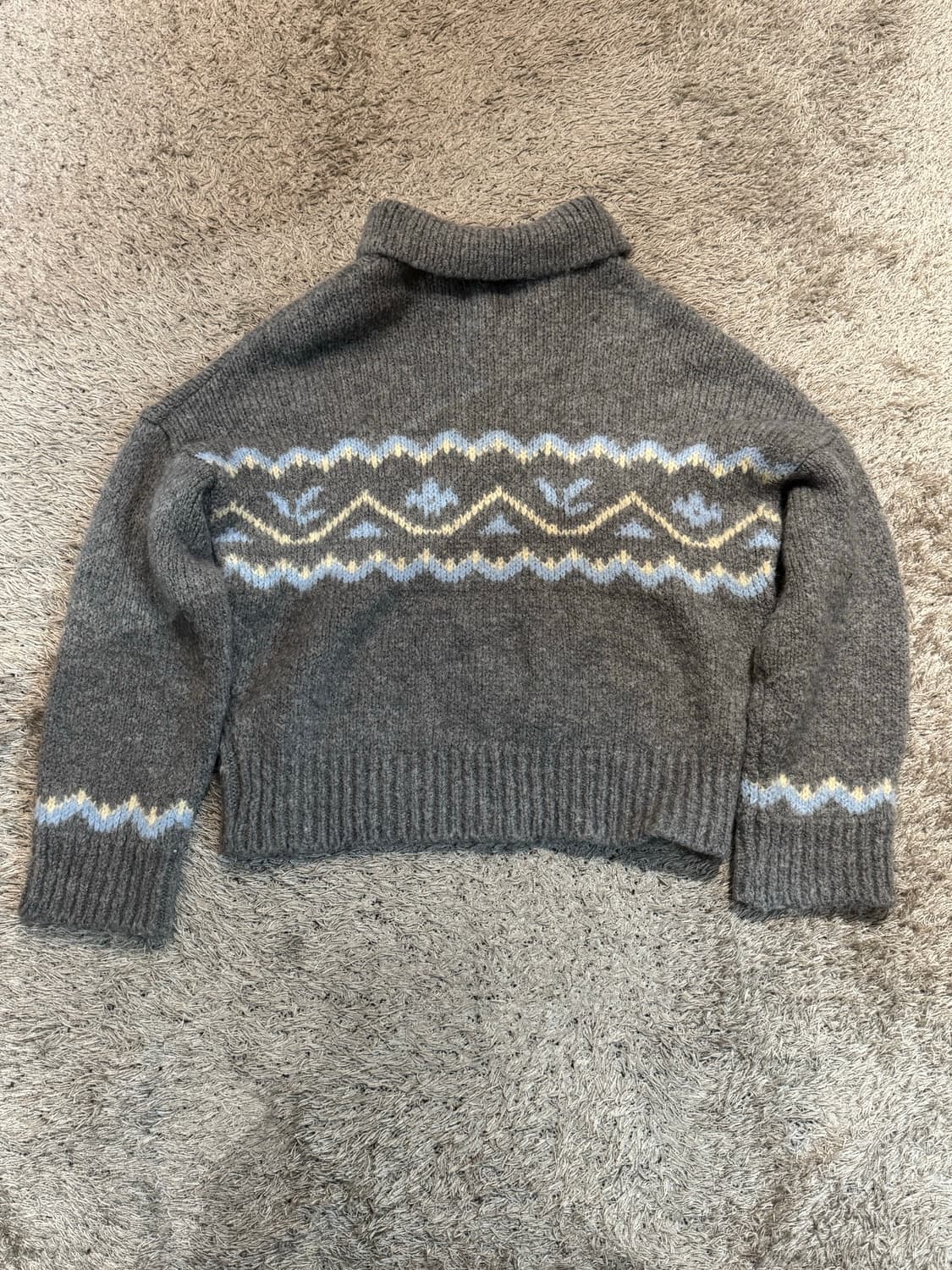 grove 그로브스토어 노르딕 아가일 패턴 카라넥 니트 상품이미지7