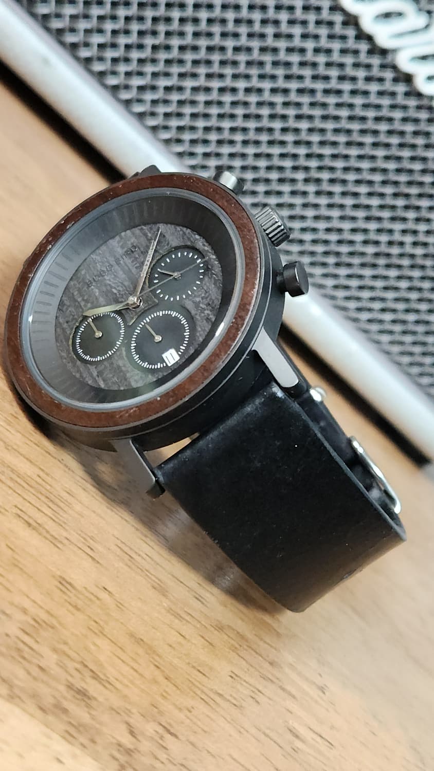 # 수제작 에보니나무 우드 핸드메이드 크로노시계 급처 상품이미지4