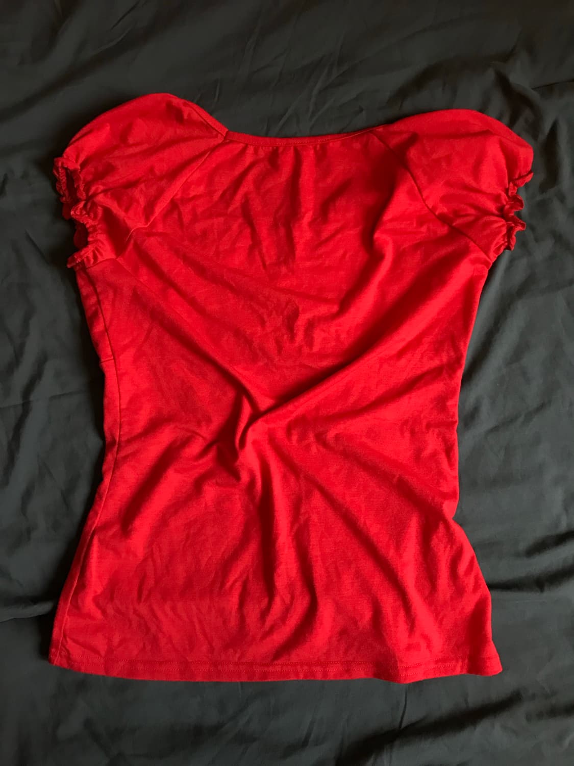 레드 러플 스퀘어넥 탑 상품이미지3