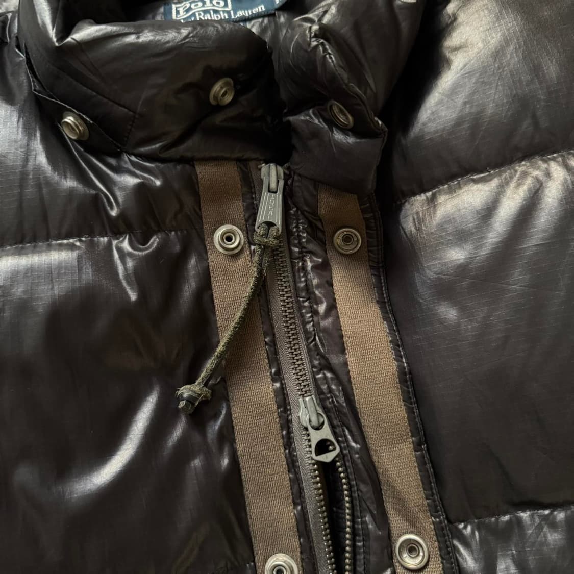 00s 폴로 랄프로렌 오일드 다운 패딩 자켓 블랙 상품이미지4