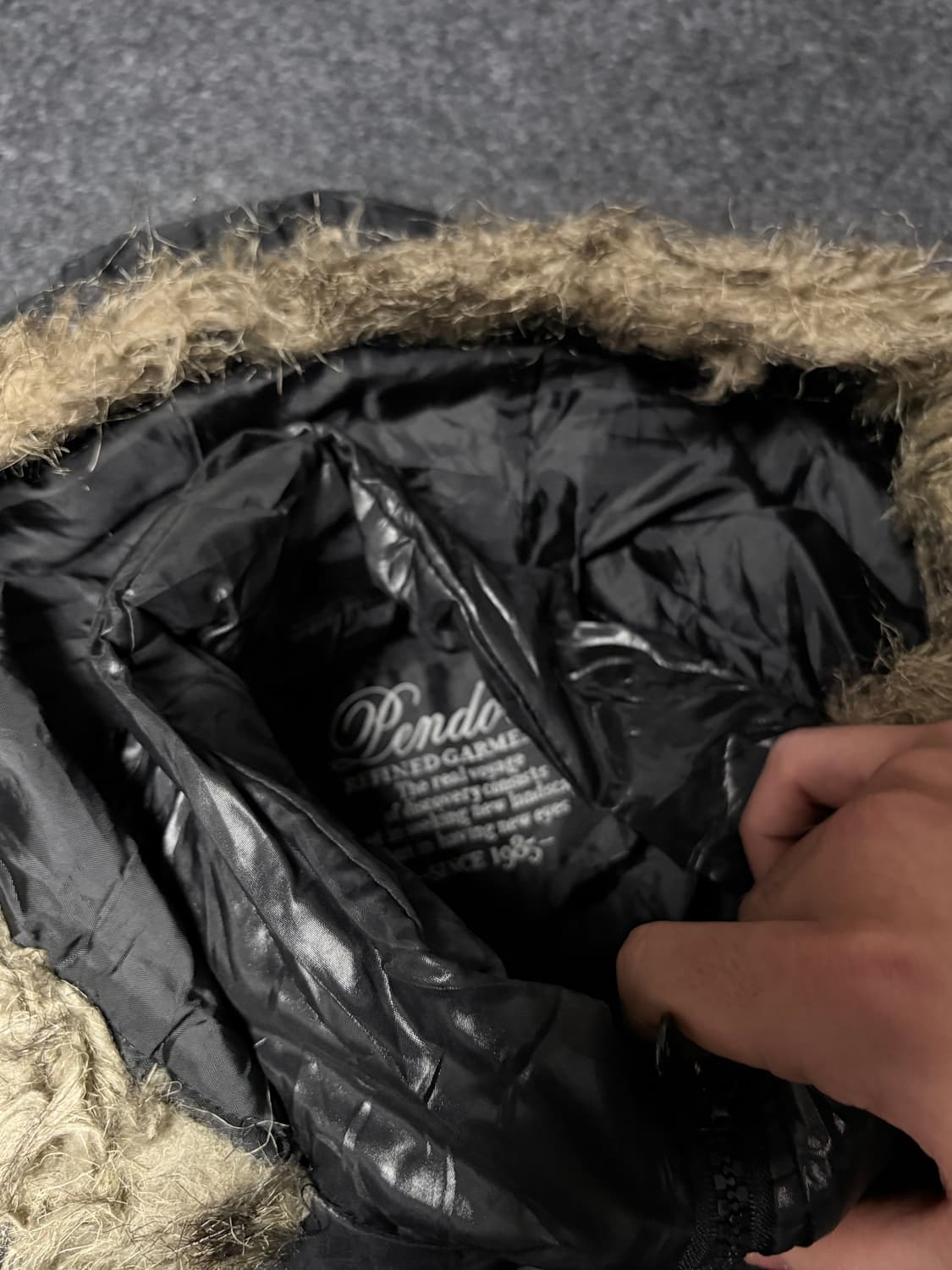 Vintage 00's v-kei Y2k Punk fur hood 상품이미지4