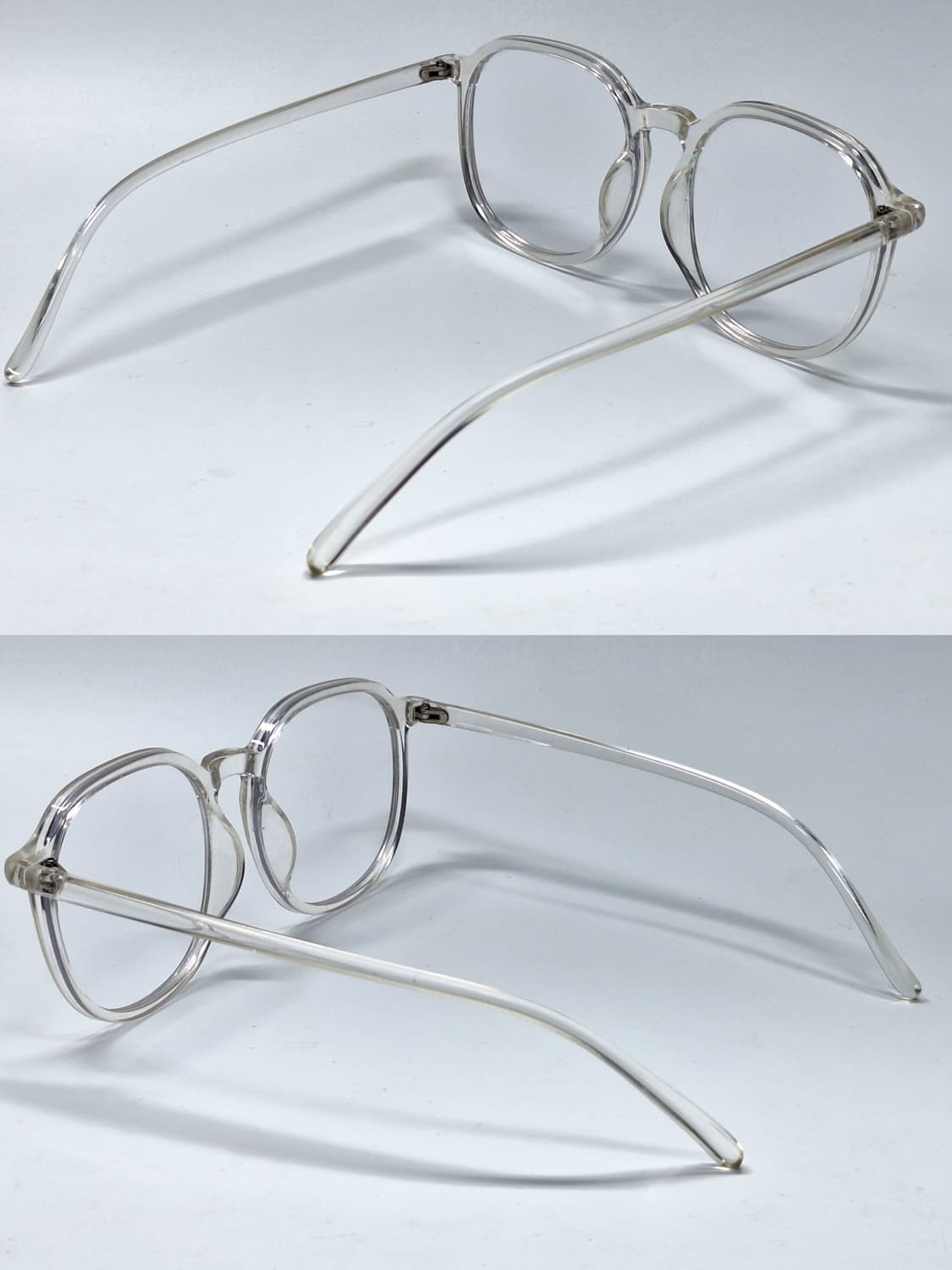 클래식 보스턴 라운드 클리어 뿔테 안경테 오버사이즈 153mm 일본빈티지 상품이미지8