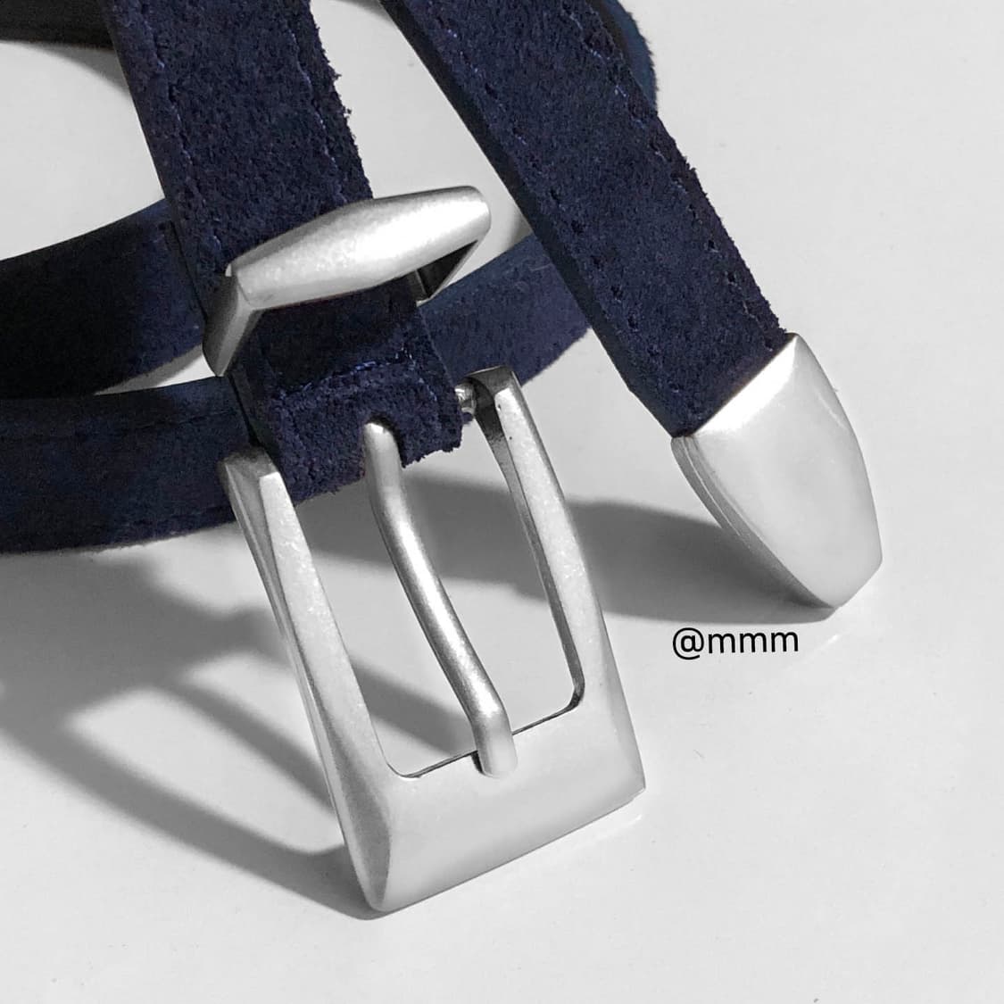 [Unisex]스퀘어 스웨이드 벨트 네이비 상품이미지8