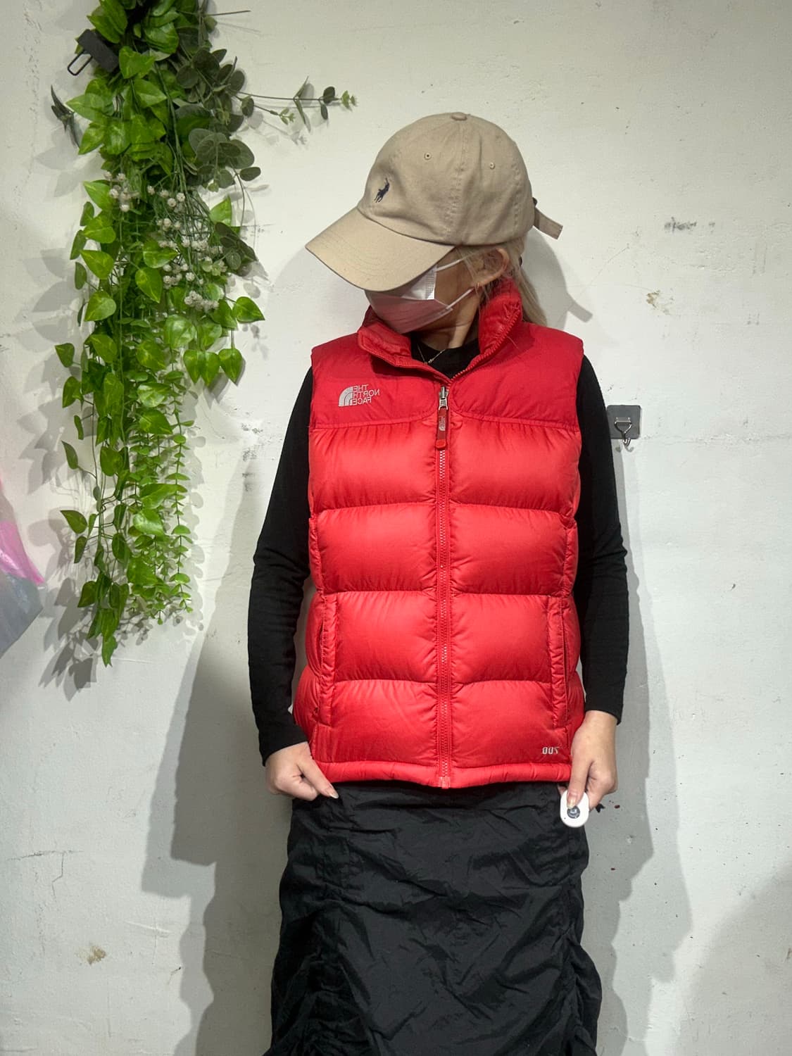 노스페이스 레드 패딩 조끼 M 상품이미지1