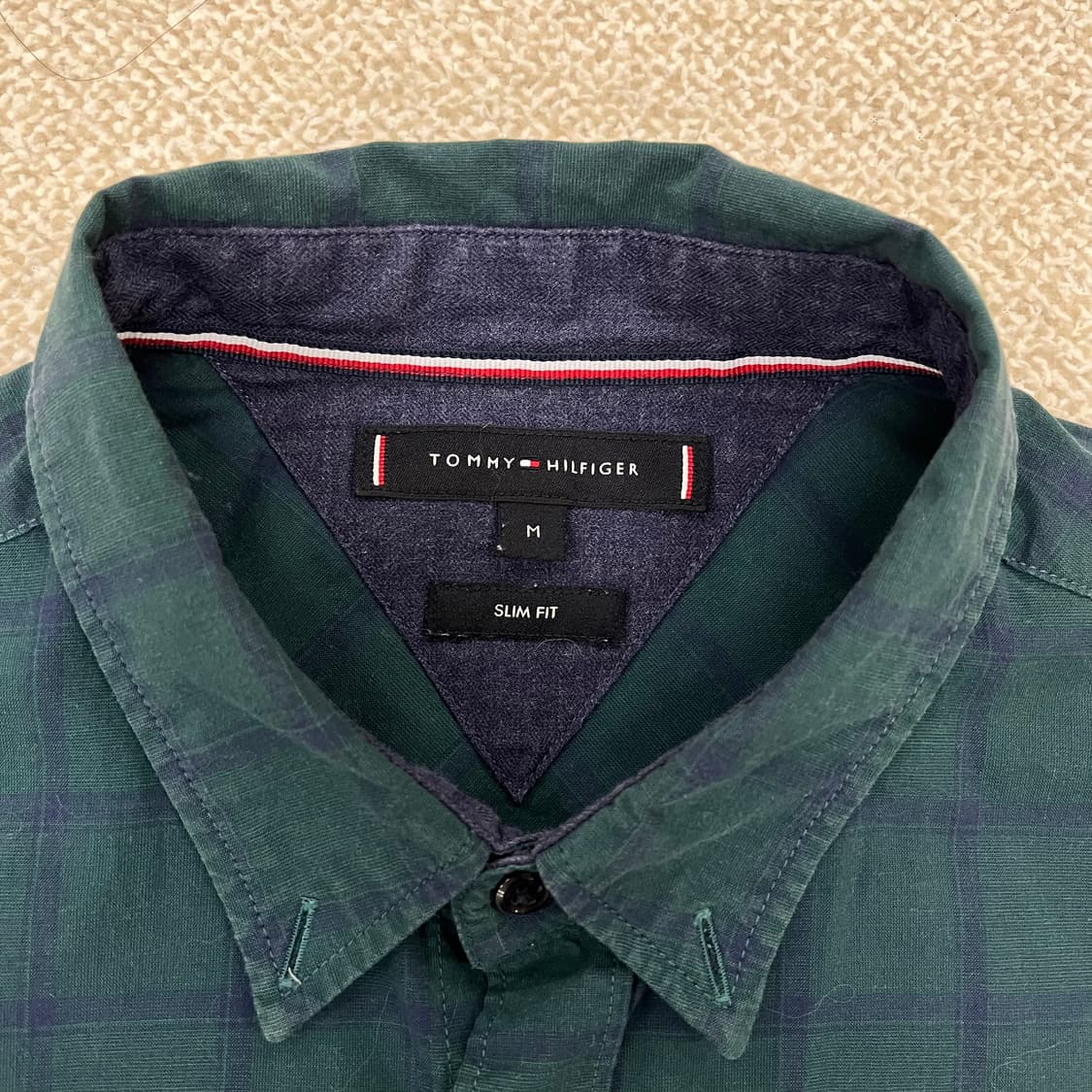[M] 타미힐피거 슬림핏 타탄체크 가먼트다이 셔츠 남방 3948 상품이미지6