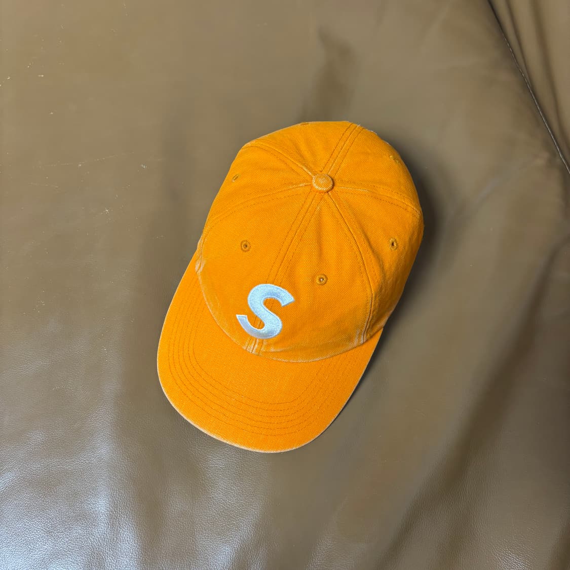 슈프림 S로고 6패널 볼캡 모자 피그먼트 오렌지 상품이미지5