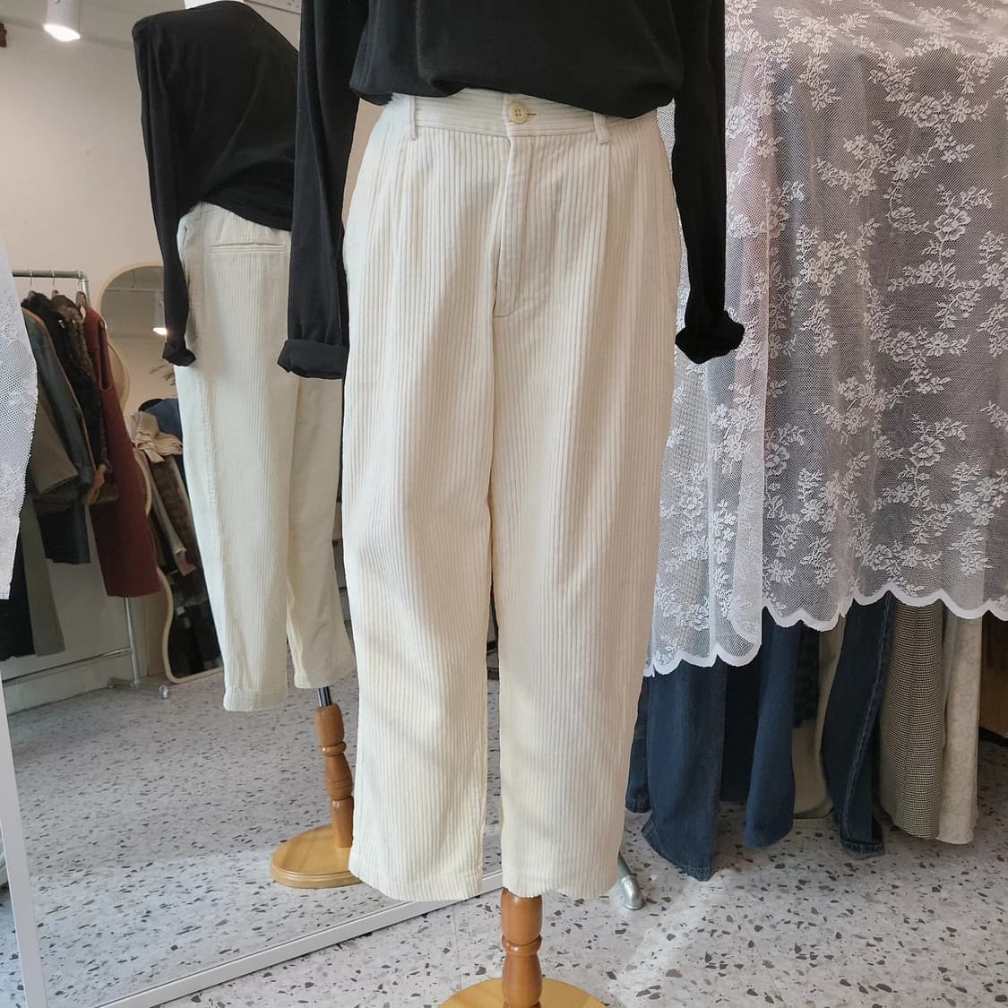 GU 크림화이트 코듀로이 팬츠 상품이미지9