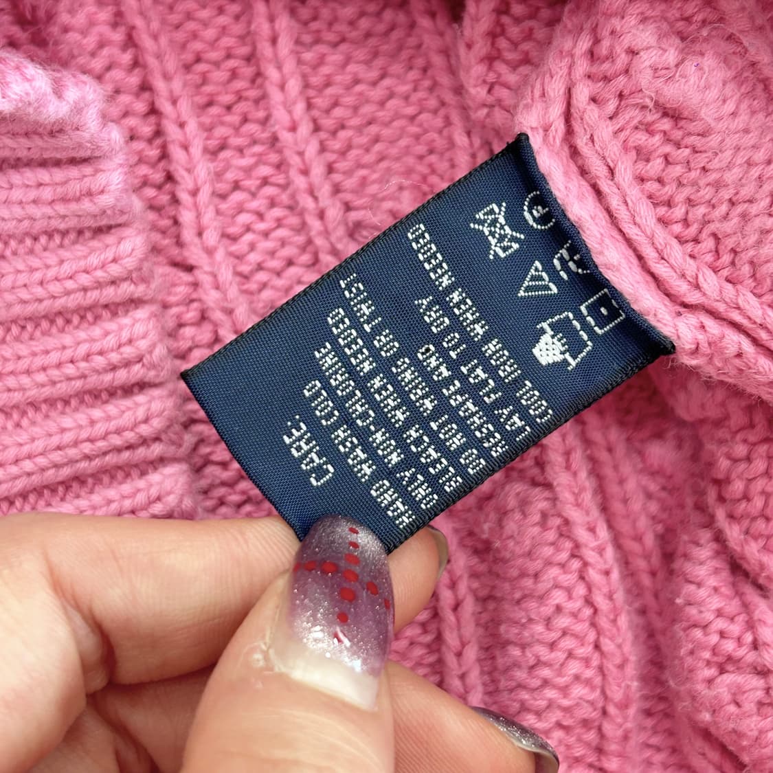 Polo 폴로 스카이블루 포니 핑크 케이블니트 상품이미지6