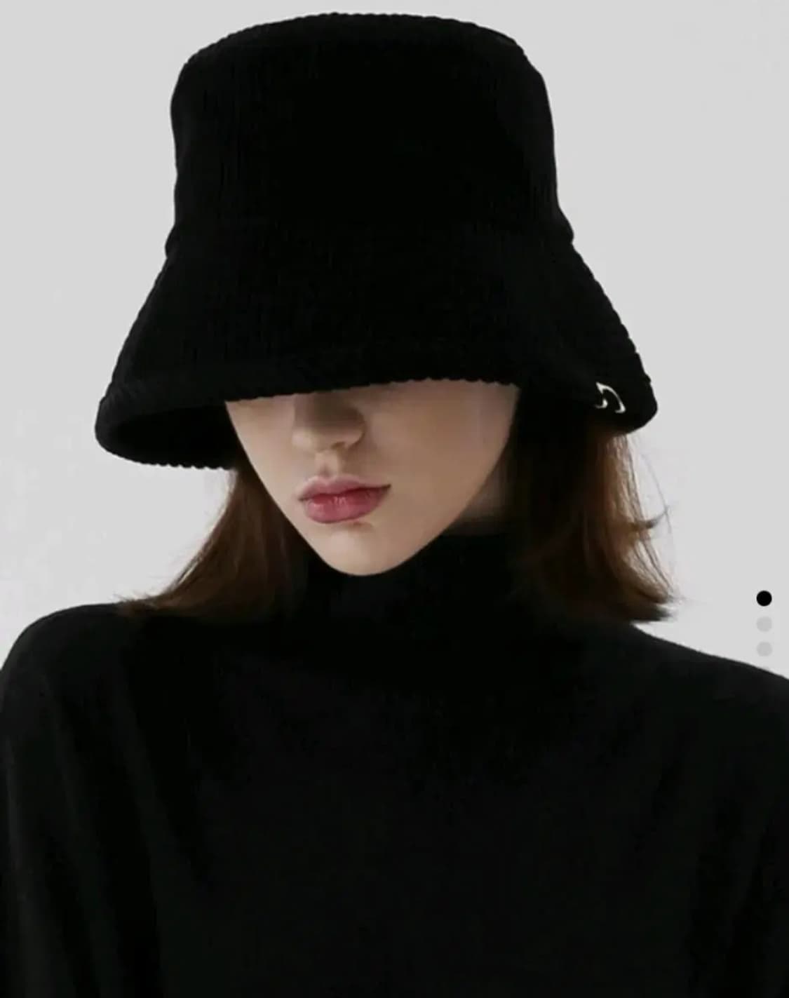 언더컨트롤 벙거지 모자 버킷햇 블랙 아이보리 겨울용 상품이미지3