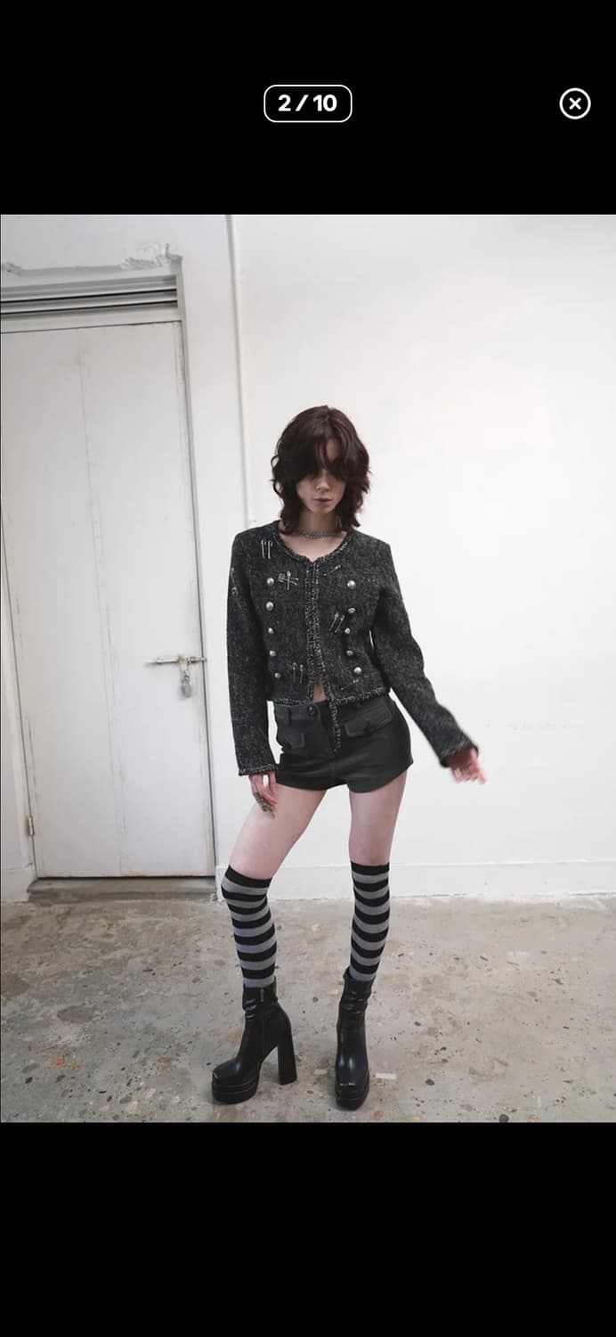 데어드 더블 버튼 니트 가디건 상품이미지2