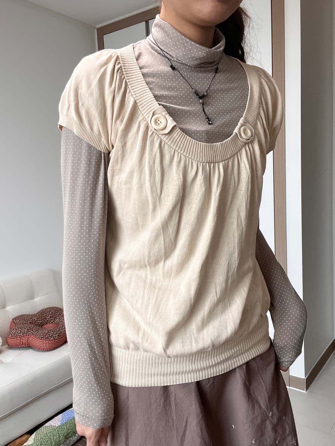 빈티지 단추 니트 아오이유우룩 상품이미지3