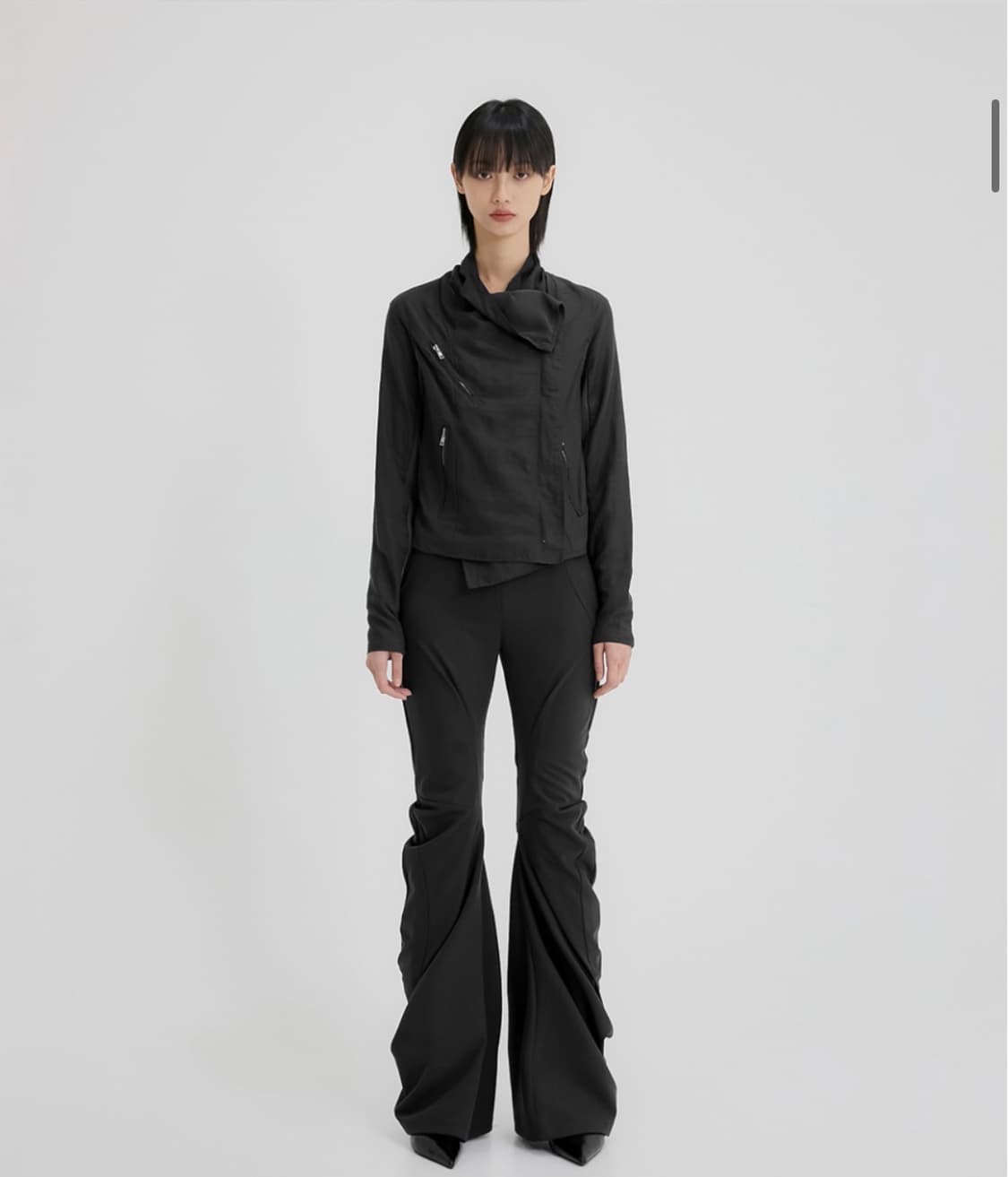 플레어업 드레이프 팬츠 블랙 2사이즈 상품이미지2