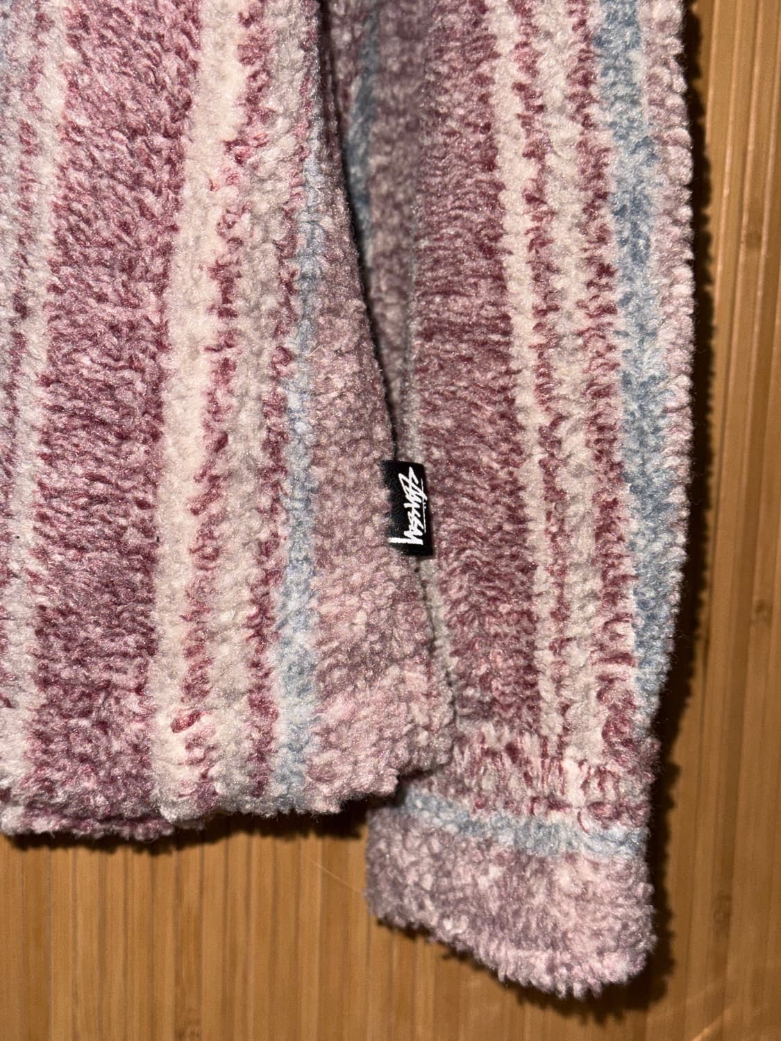 스투시 쉐르파 스트라이프 자카드 플리스 셔츠 S  상품이미지3