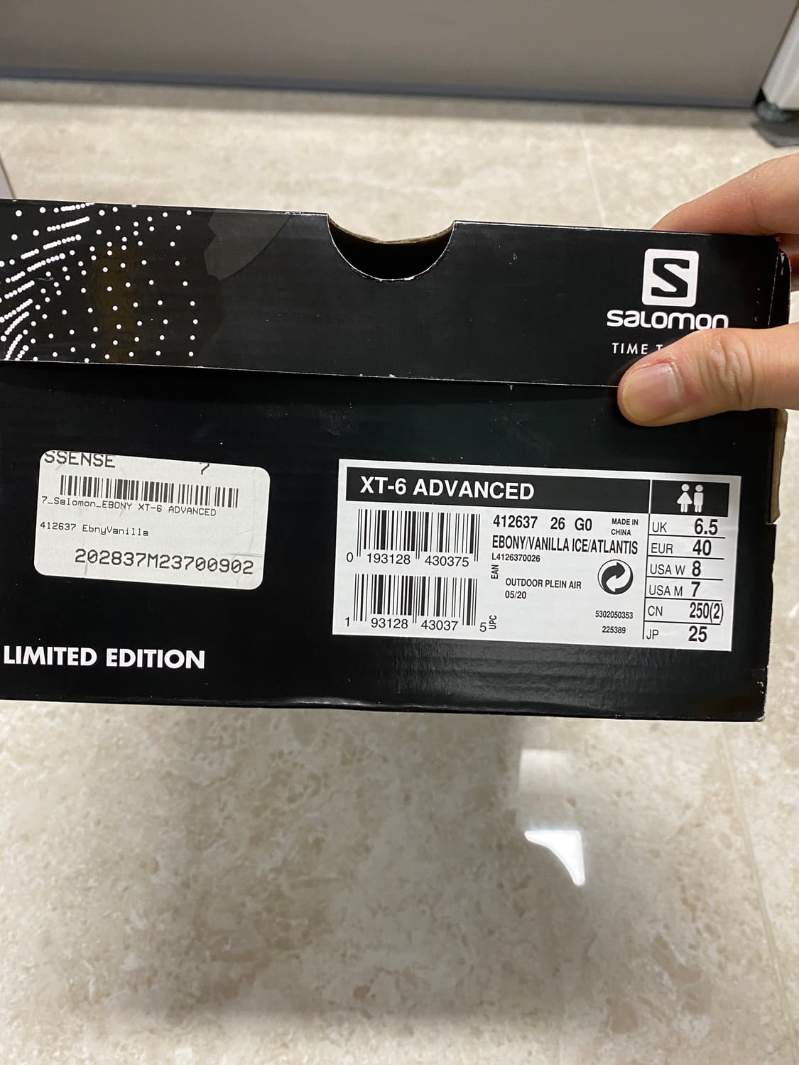 살로몬 XT-6 에보니 바닐라 아이스 250 상품이미지5