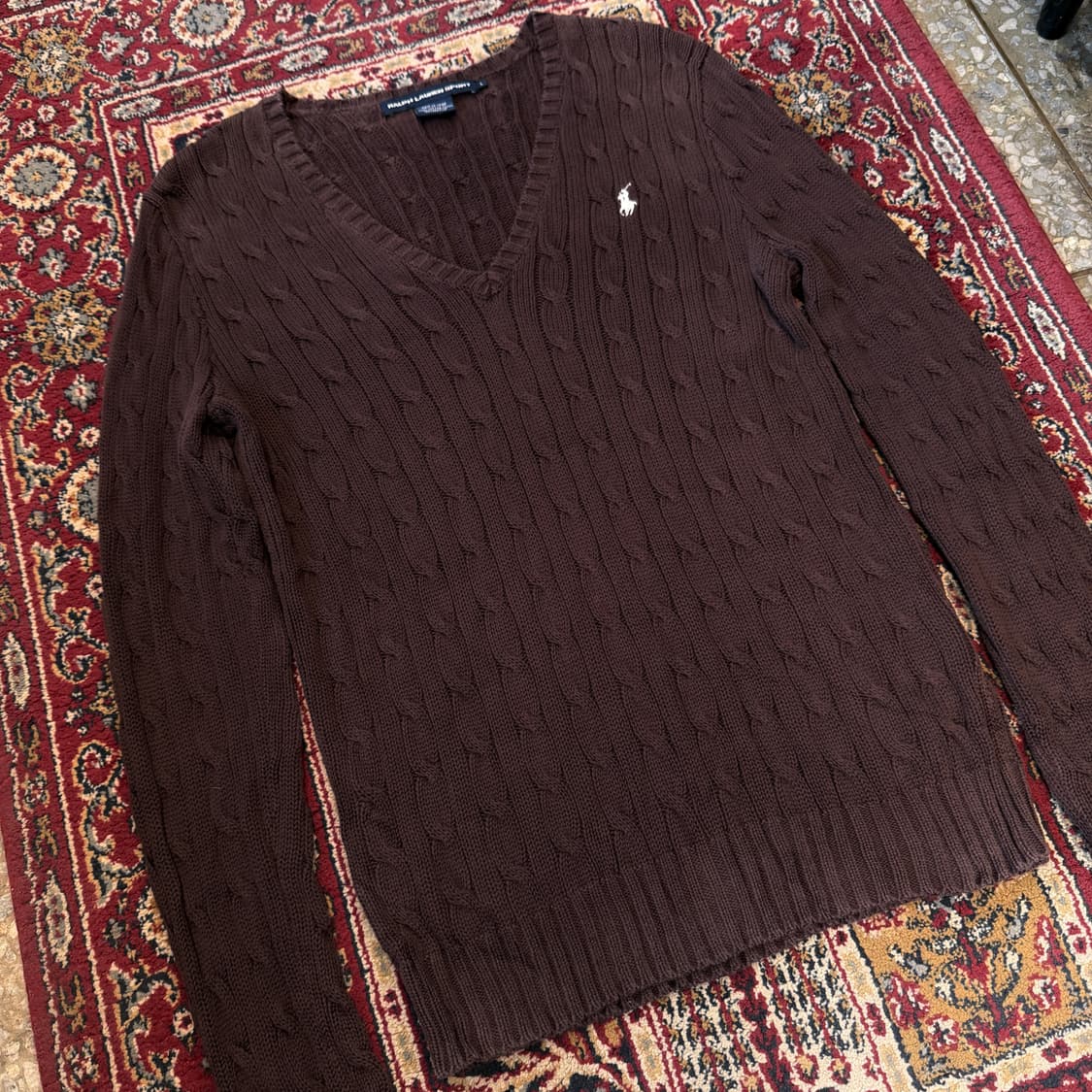 폴로 랄프로렌 스포츠 케이블 브이넥 니트 [ 55-66 ] 상품이미지4