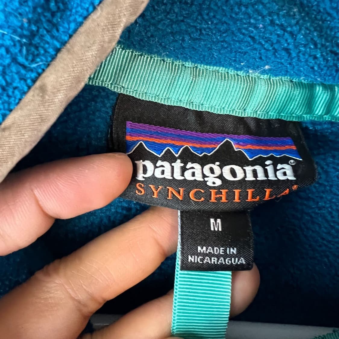 21FW 파타고니아 신칠라 스냅-티 플리스 딥 씨 블루/라이트 블루 배색 상품이미지3