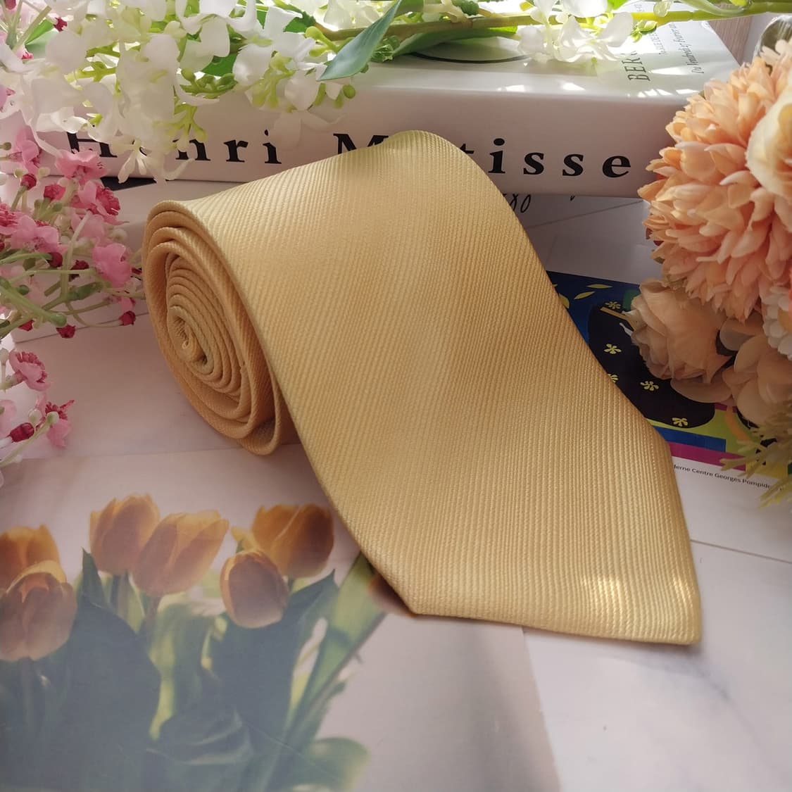 발렌티노 실크 레몬 솔리드 넥타이 8.7cm A+등급 K1544
 상품이미지2