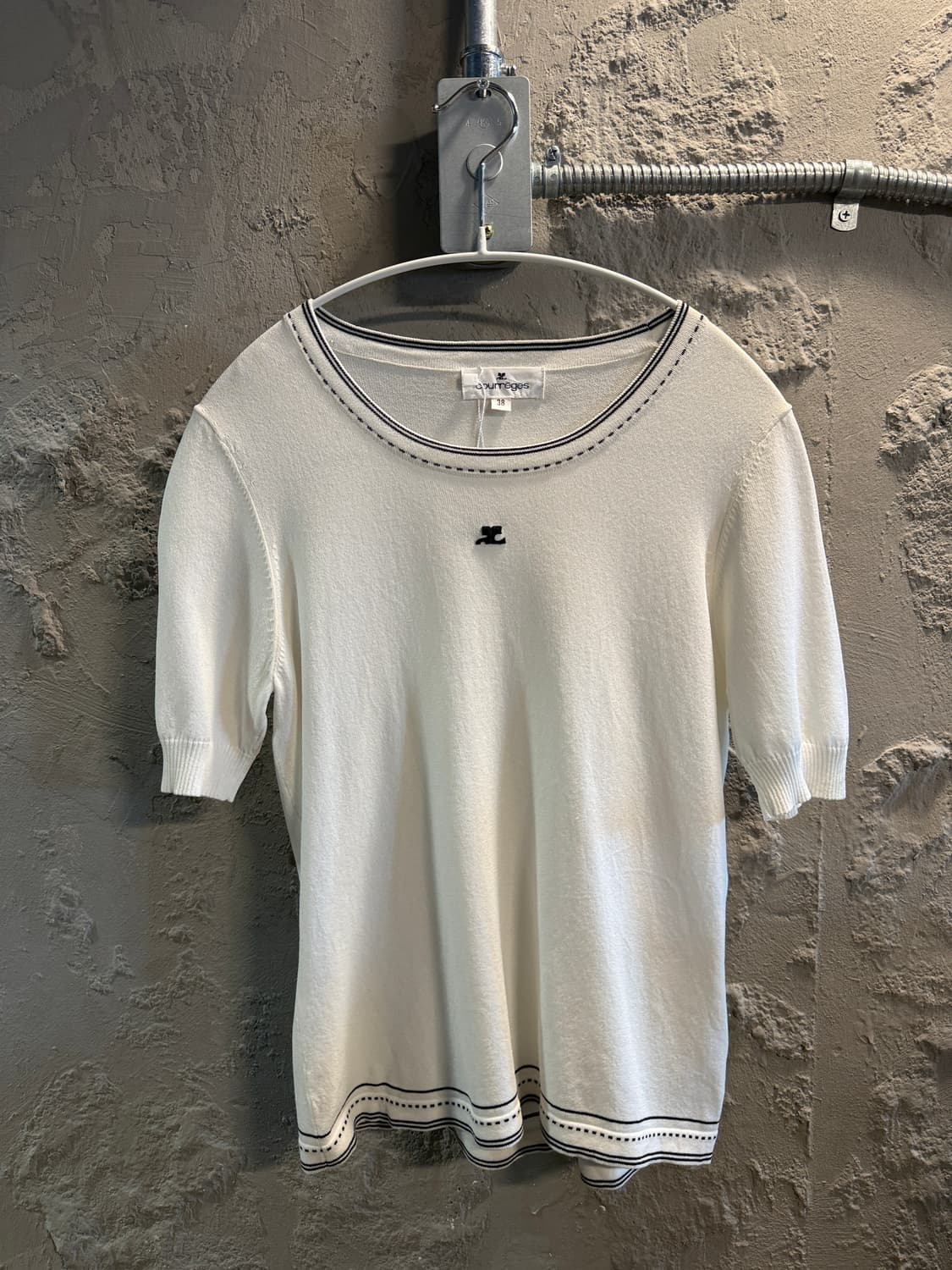 Courrèges 꾸레쥬 로고 반팔 니트 38 상품이미지1
