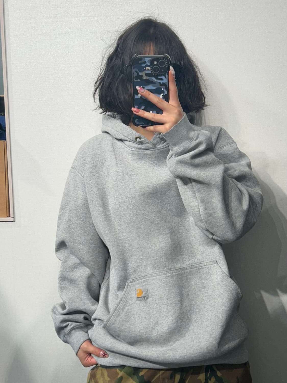 M 칼하트 오리지널 핏 기모 후드티 그레이 상품이미지1