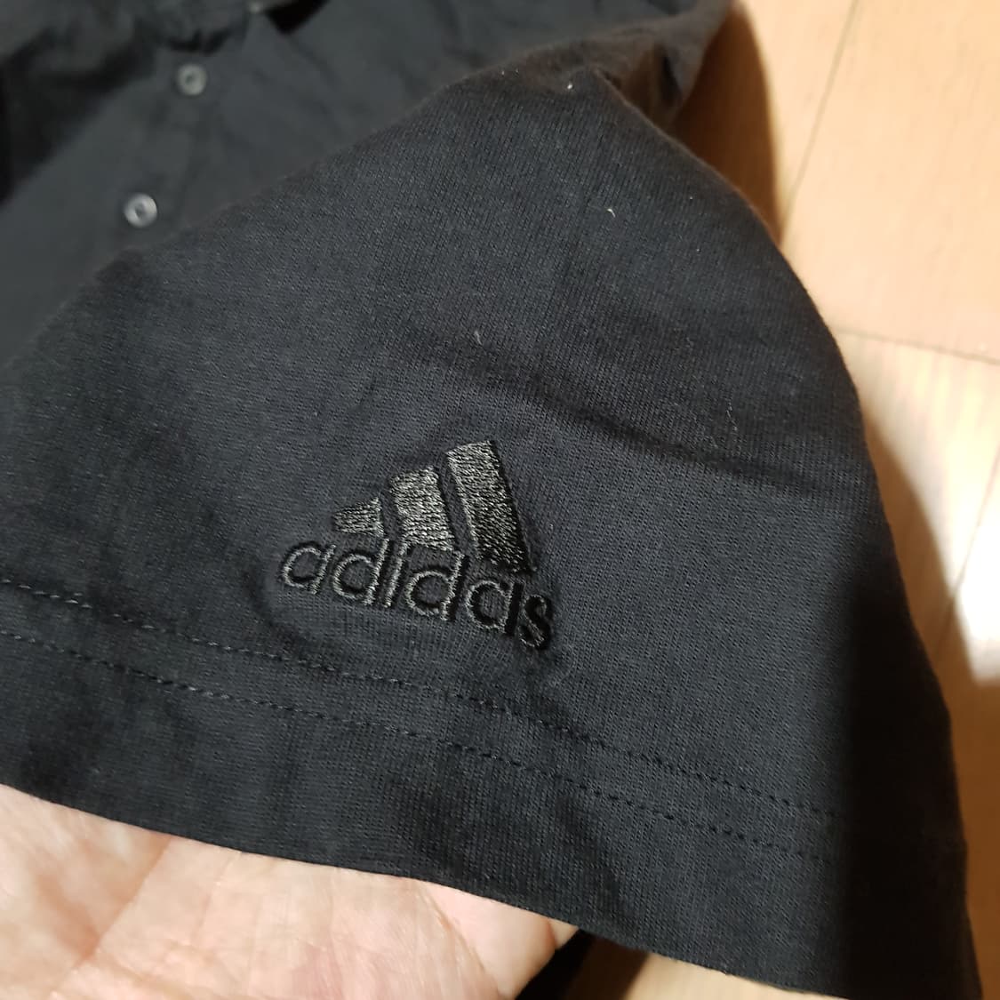 105-110/아디다스 미사용 오버핏 블랙 폴로카라 면반팔셔츠/416-3 상품이미지4