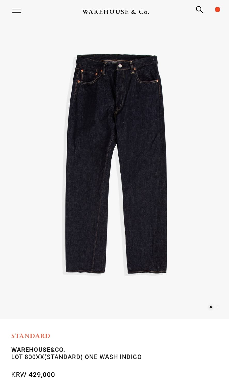 웨어하우스 800xx 32 32 원워시 상품이미지8