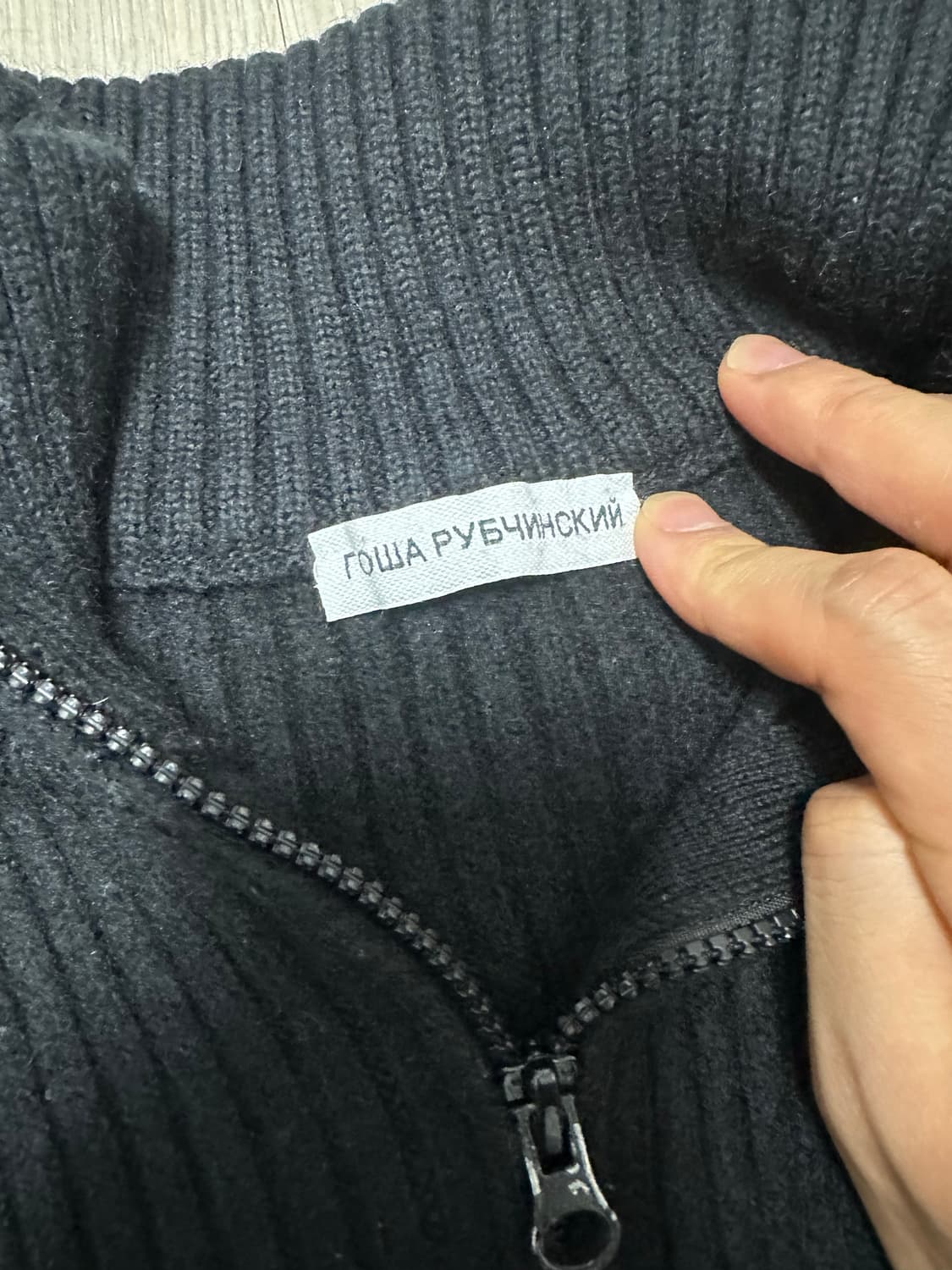 고샤 루브친스키 하프 니트집업 블랙 free size 상품이미지3