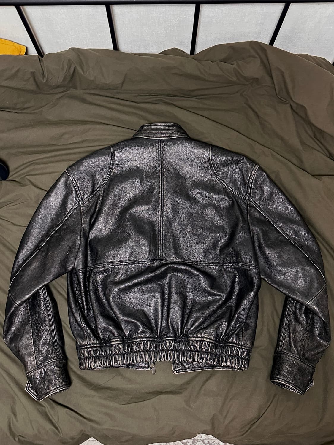 엘무드 스모커 카우하이드 바이커 레더 자켓 번트 블랙 46사이즈 판매 상품이미지2