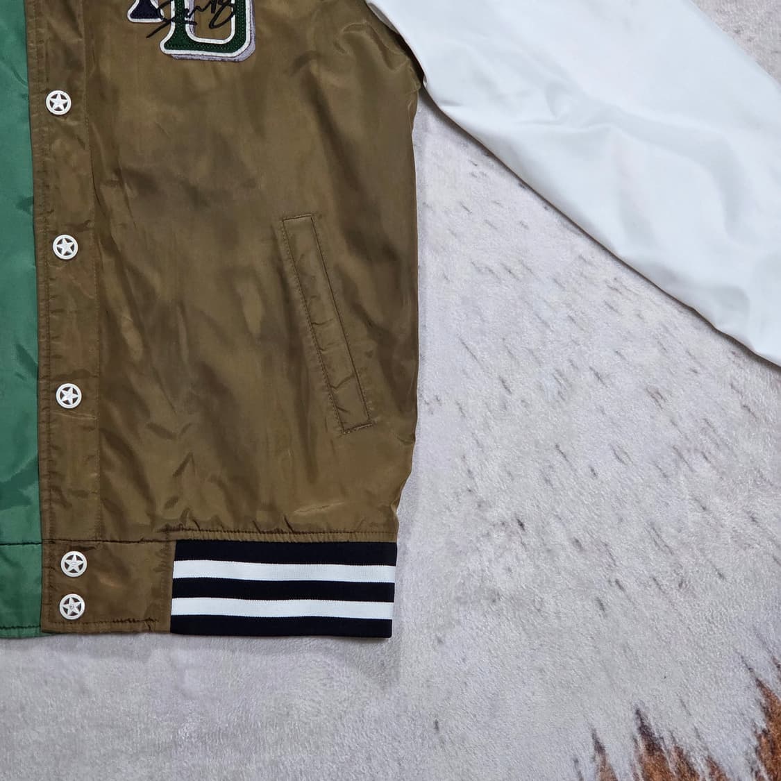 후부 올드스쿨 백자수 바시티 자켓 상품이미지3