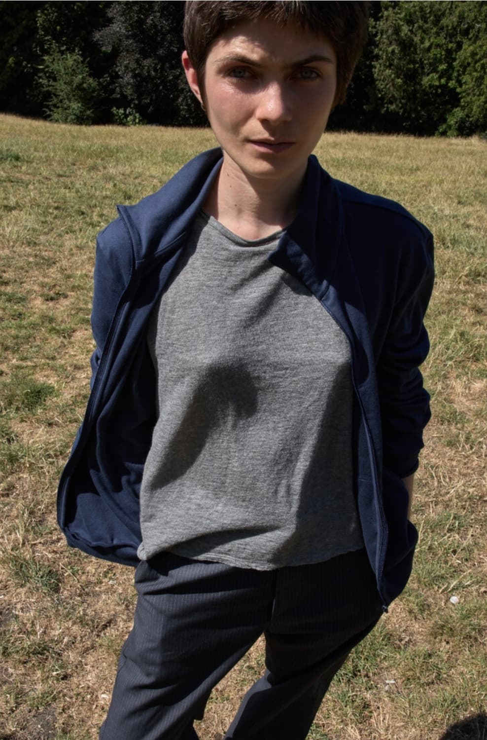 [2] 머듈 넥 집업 네이비 mudule 상품이미지1