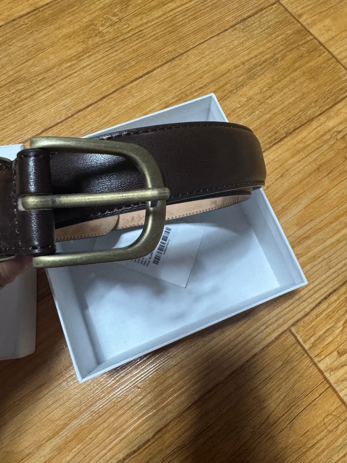 스테디에브리웨어 제뉴인 레더 D링 벨트 다크브라운 L 팝니다 상품이미지3