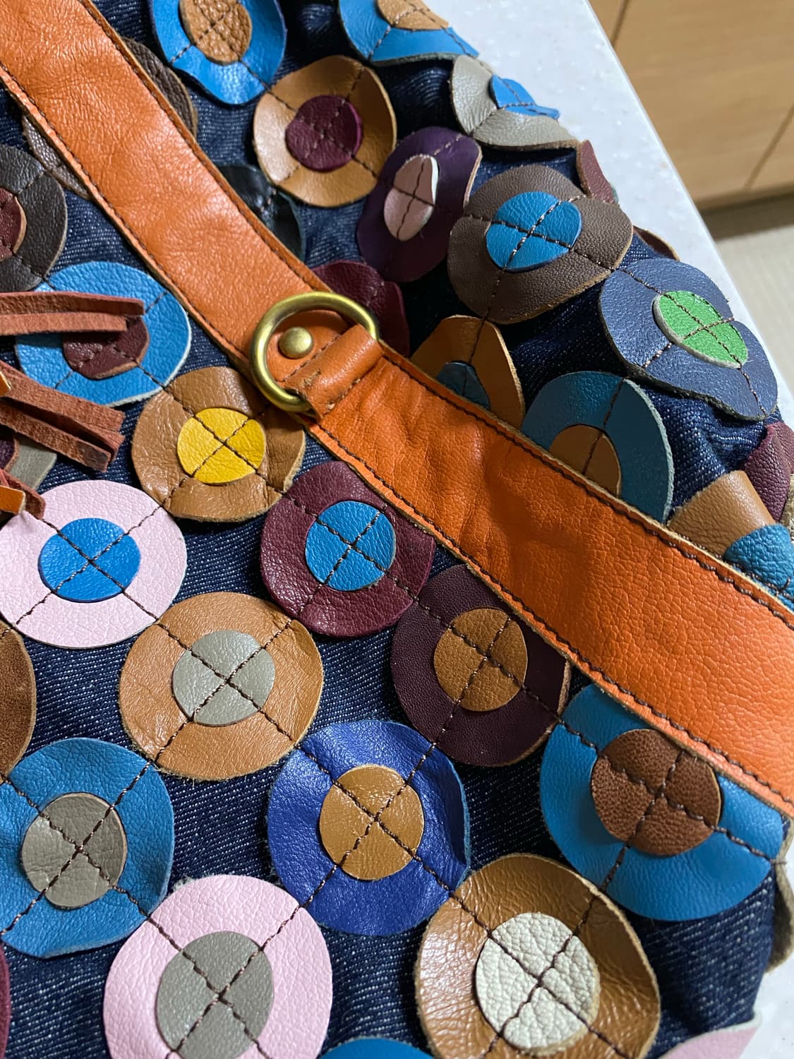 빈티지 가죽 빅백 상품이미지4