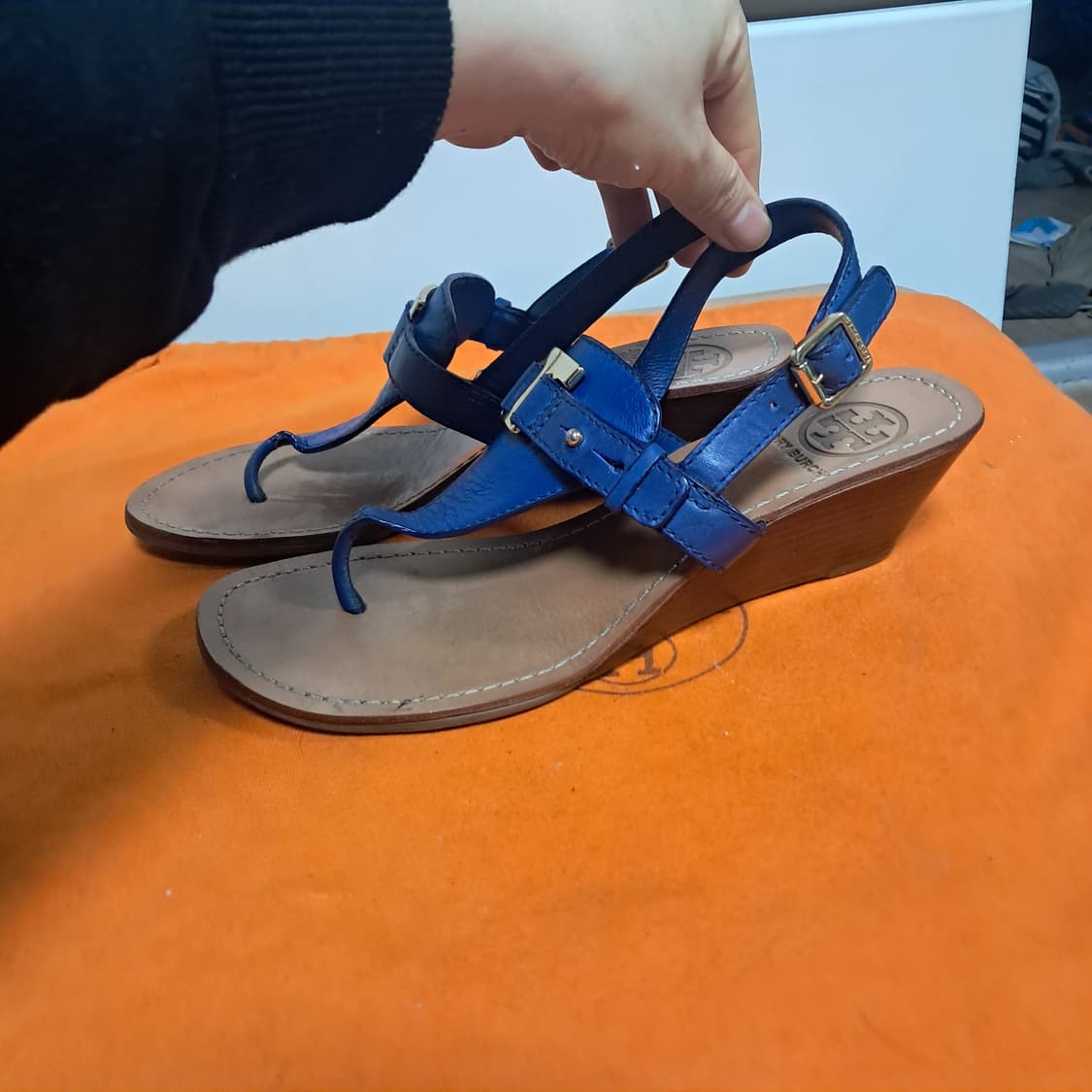 토리버치 블루 웨지 샌들 6.5 약235 상품이미지10