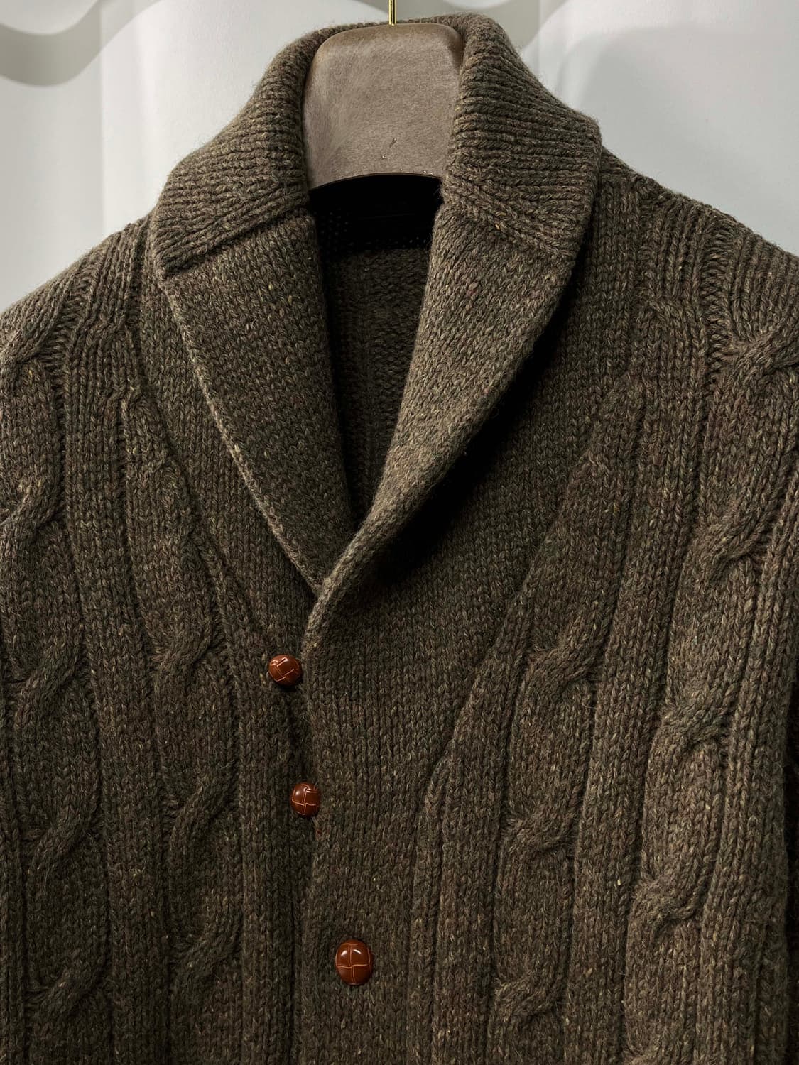 폴로 랄프로렌 브라운 도네갈 퓨어버진울 피셔맨 울 가디건 자켓 상품이미지4