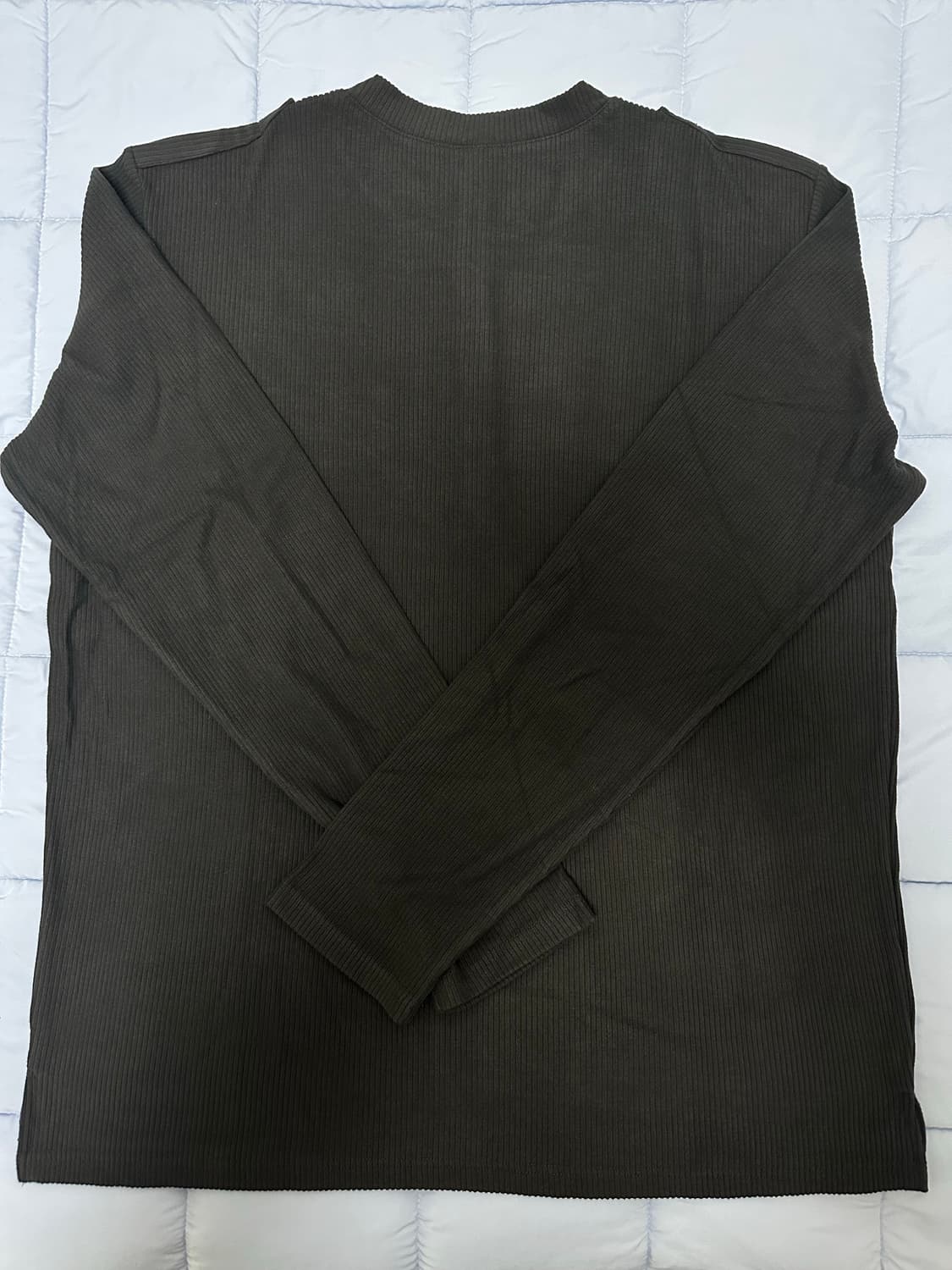 노이어 리브드 헨리넥 롱 슬리브 티셔츠 (다크그레이) 48 상품이미지5