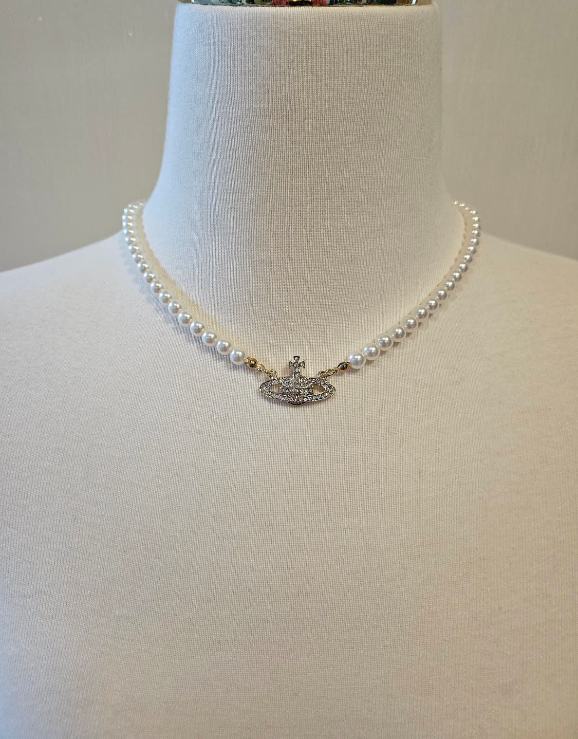 비비안웨스트우드 업사이클링 올큐빅 금장 진주 목걸이 상품이미지6