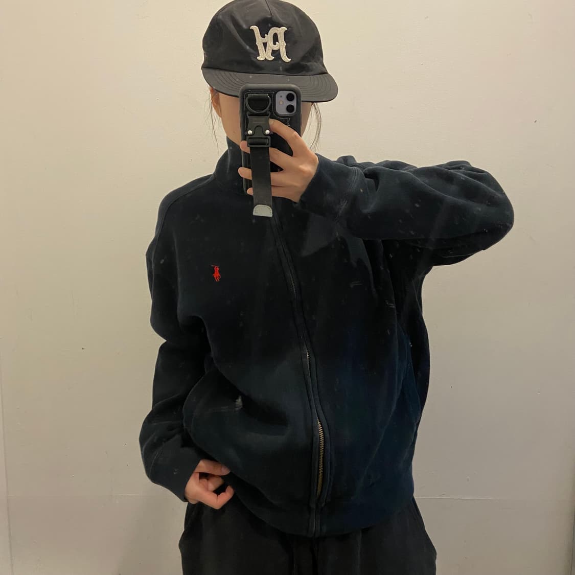 폴로랄프로렌 레드포니 코튼 블랙 니트집업 상품이미지1