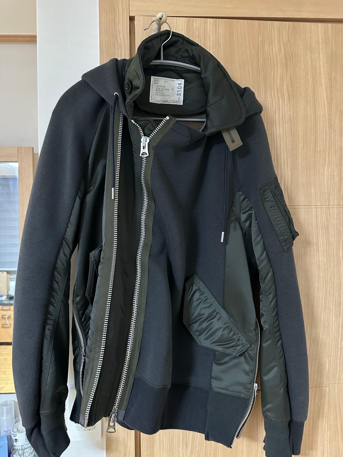 사카이 ma-1 믹스 스펀지 후드집업 상품이미지1