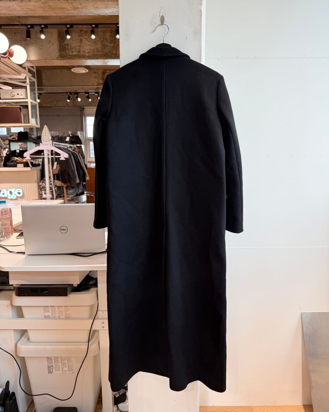 이자벨마랑 블랙 캐시미어 혼방 롱 코트 상품이미지5