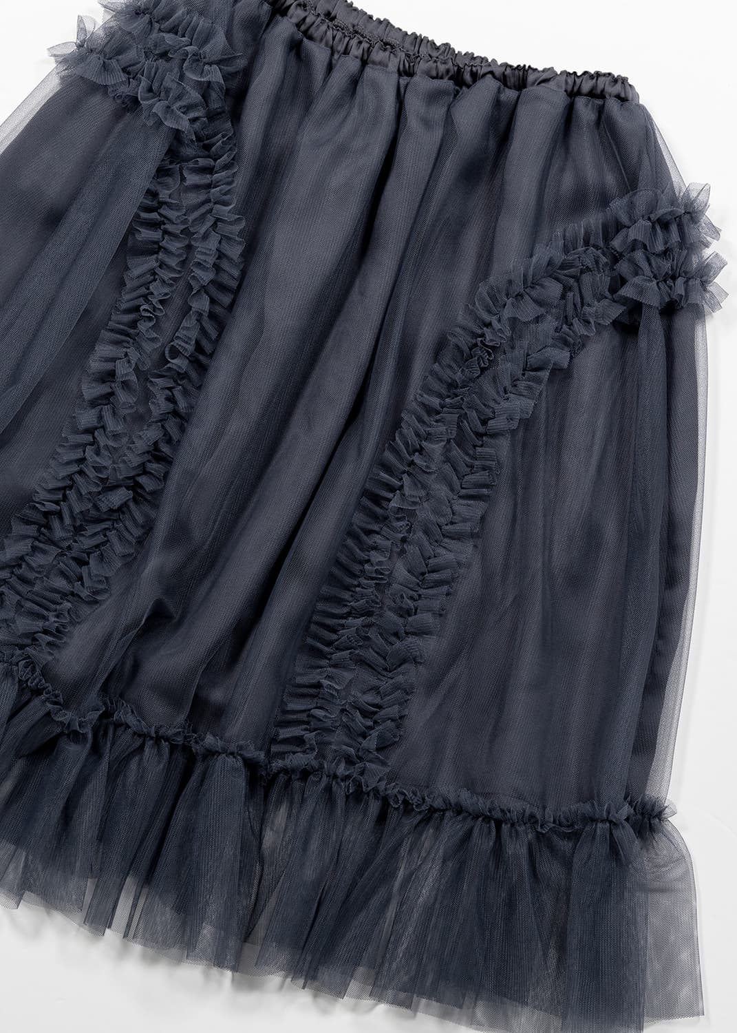 생긴스튜디오 - 밴딩 러플 샤 스커트 더스티 블루 상품이미지3