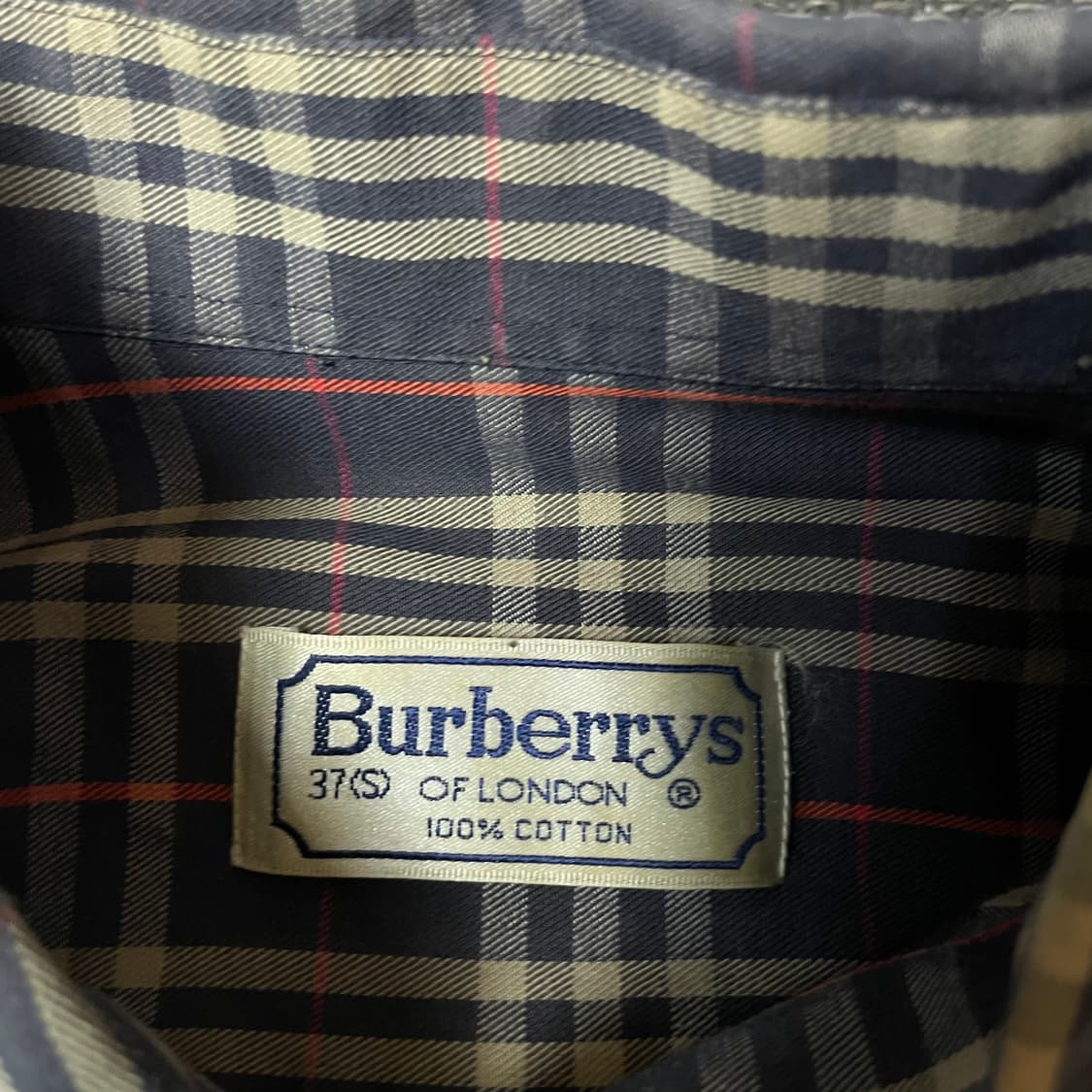 버버리 네이비 멀티 체크 긴팔 셔츠 S 상품이미지5
