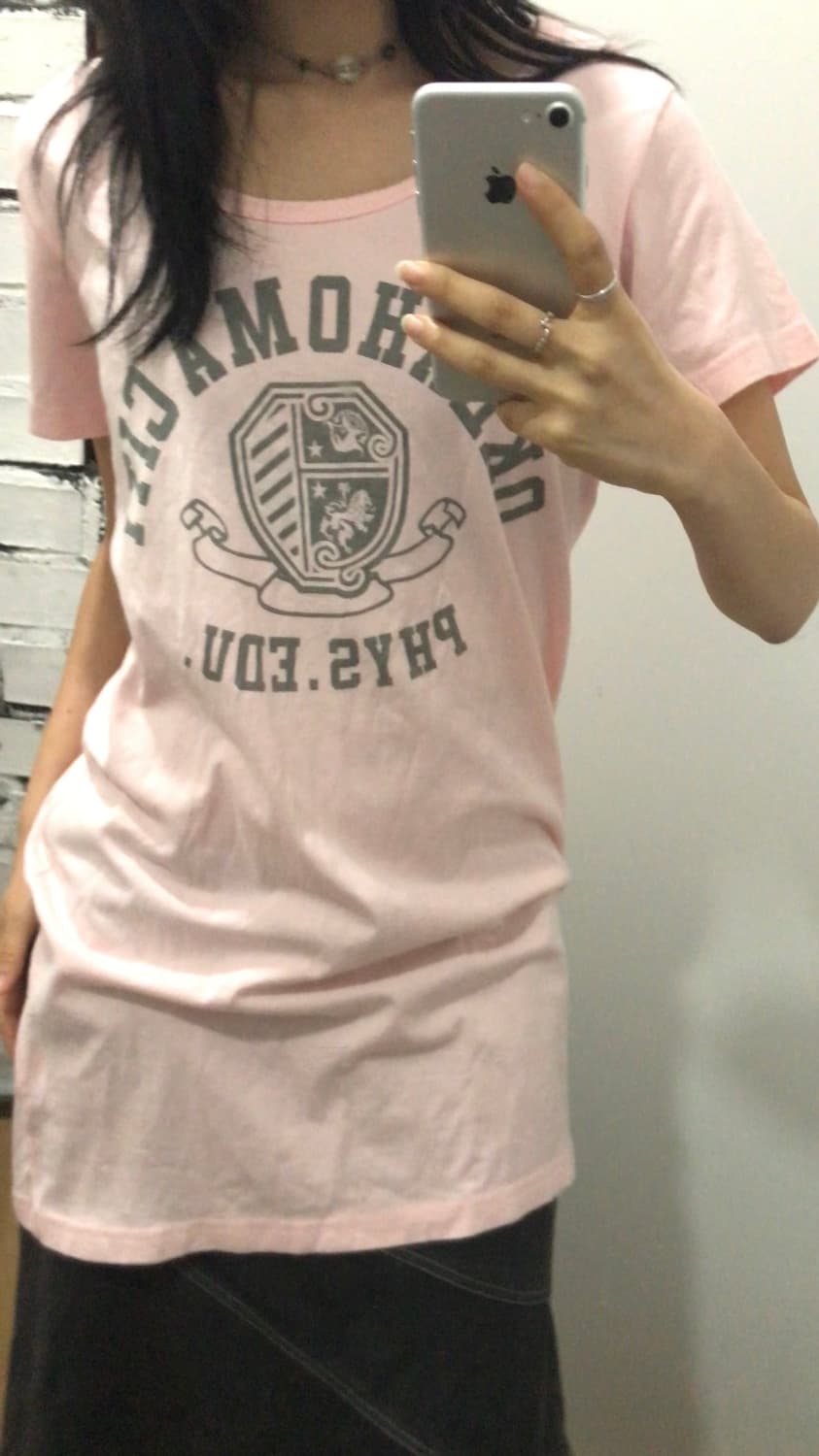 챔피온 핑크 롱티셔츠 상품이미지1