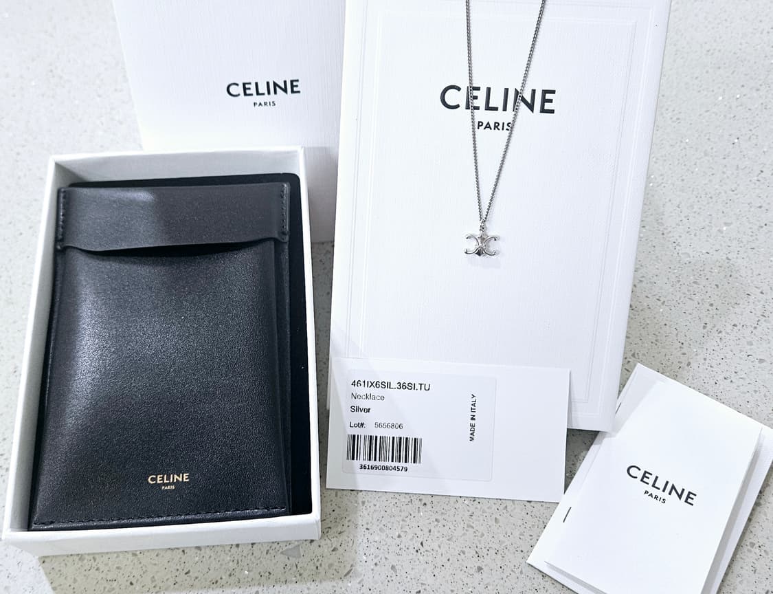 25한정 셀린느 트리옹프 드 리스 925실버 목걸이 [새상품/풀박스] 상품이미지7