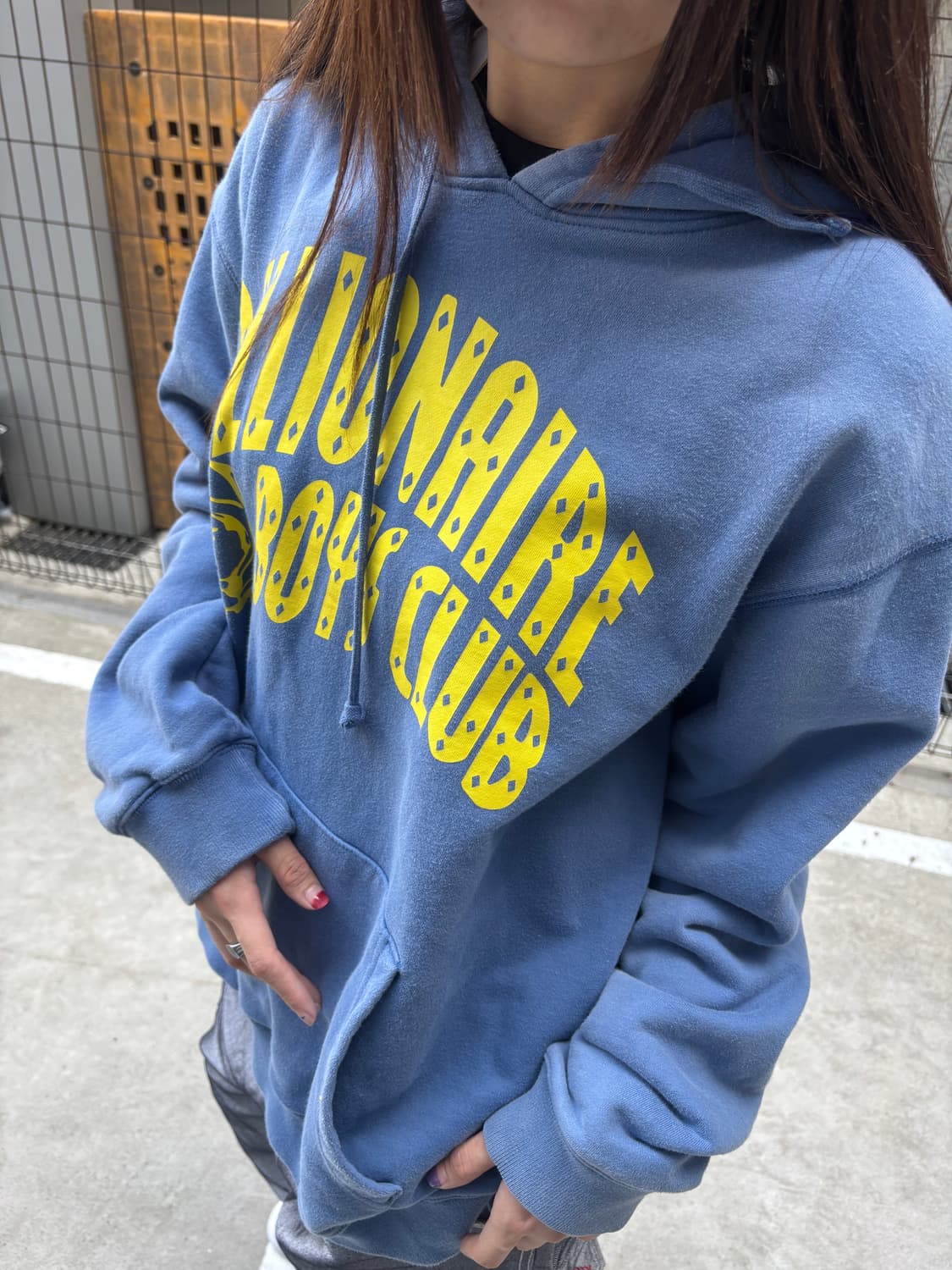 빈티지 블루 로고 후드티 상품이미지6