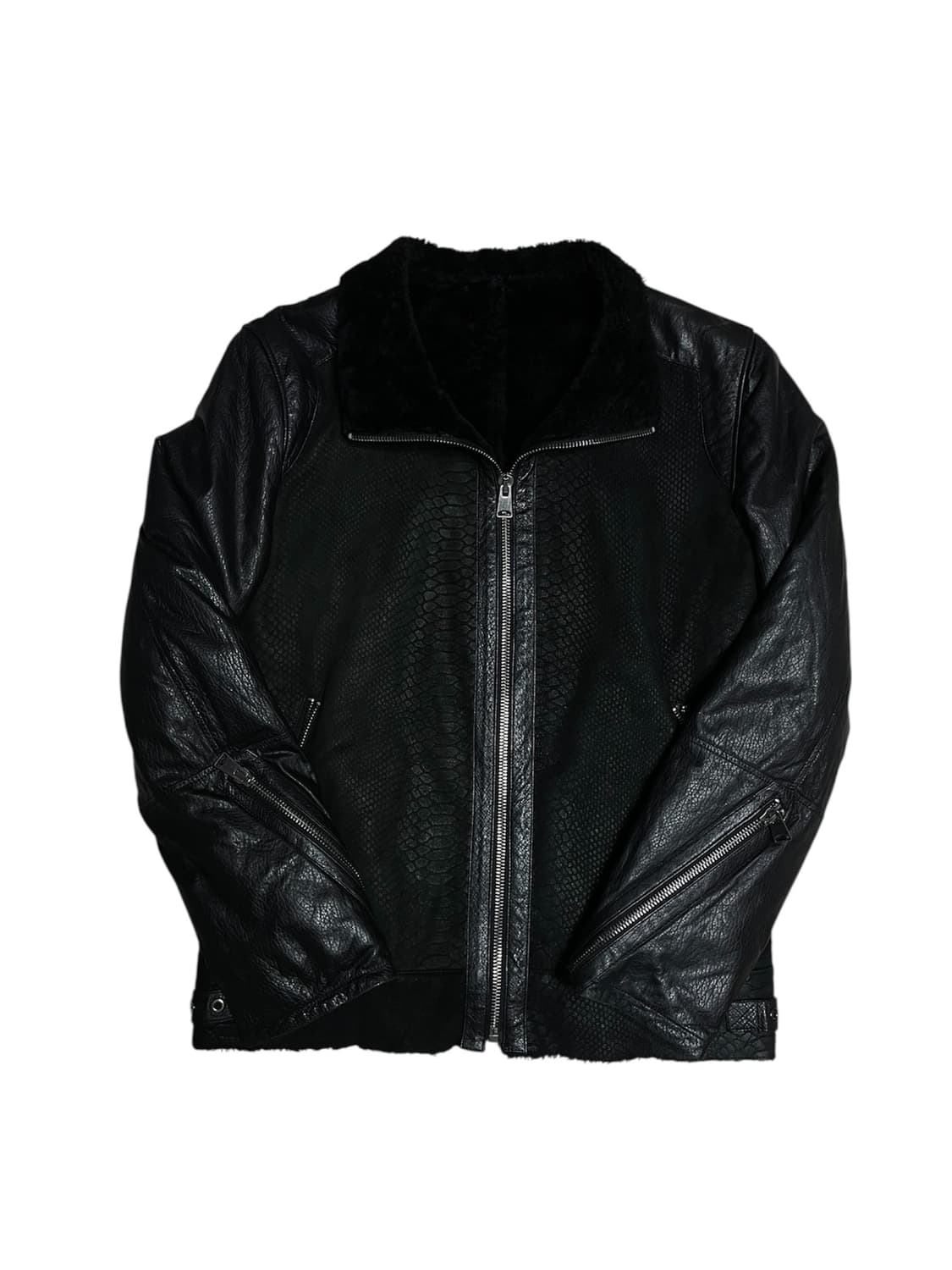 Black leather mustang 릭오웬스하이엔드깔빈티지자켓무스탕 상품이미지6