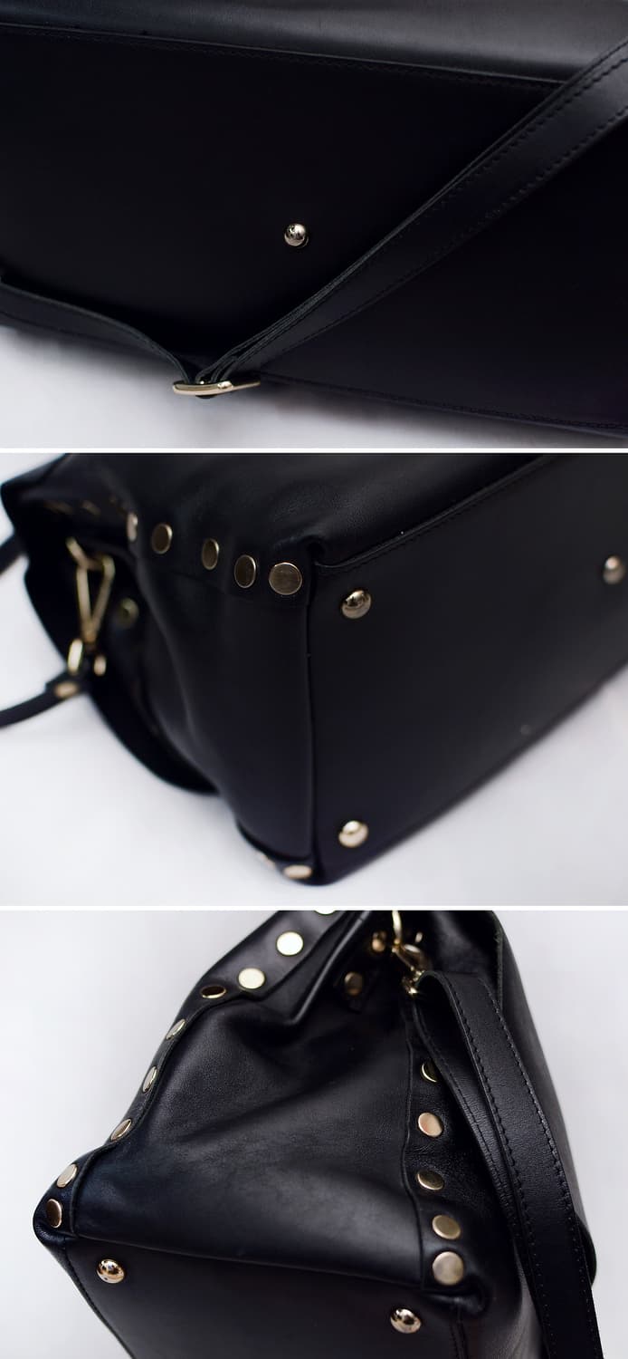 자넬라토 포스티나 M 오리지널 실크레더 금장 블랙 (토트.숄더) 상품이미지8